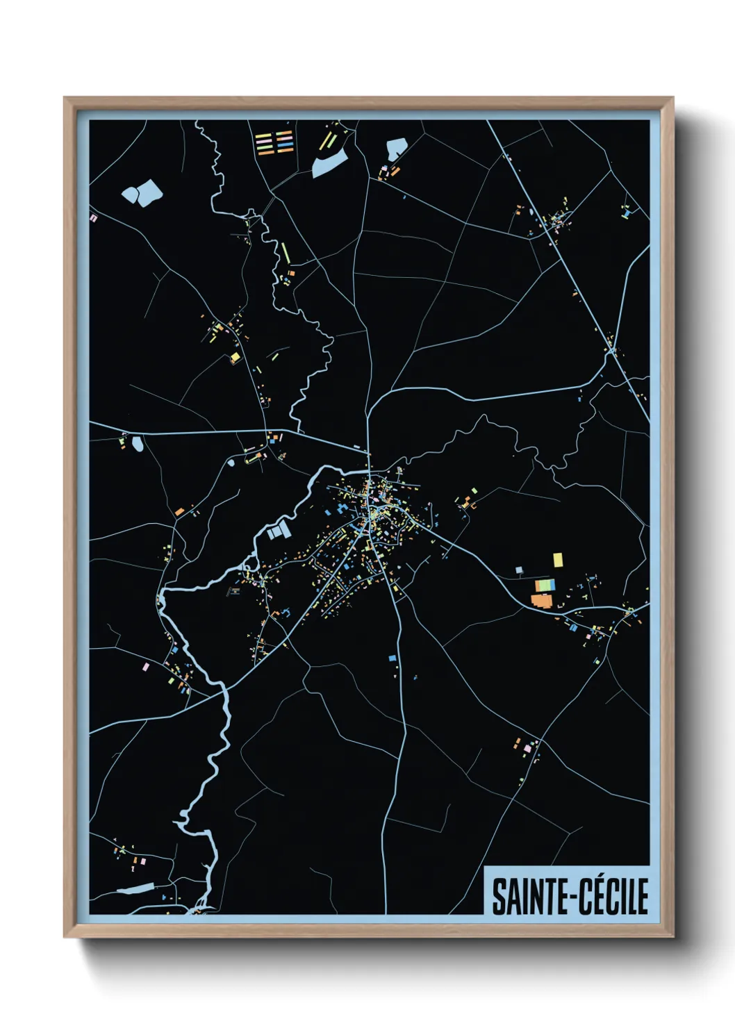 Une affiche de carte sur Sainte-Cécile