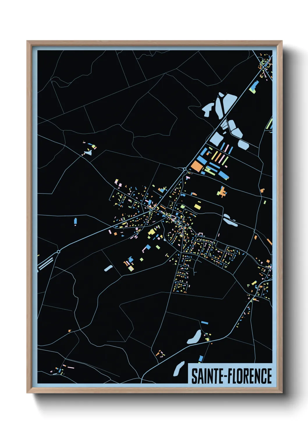 Une affiche de carte sur Sainte-Florence