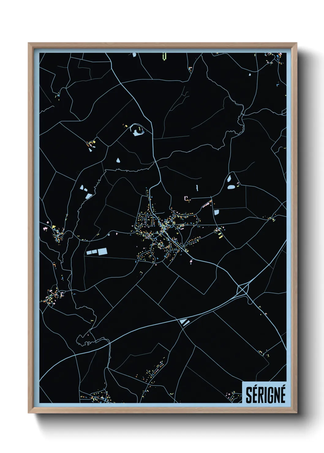 Une affiche de carte sur Sérigné