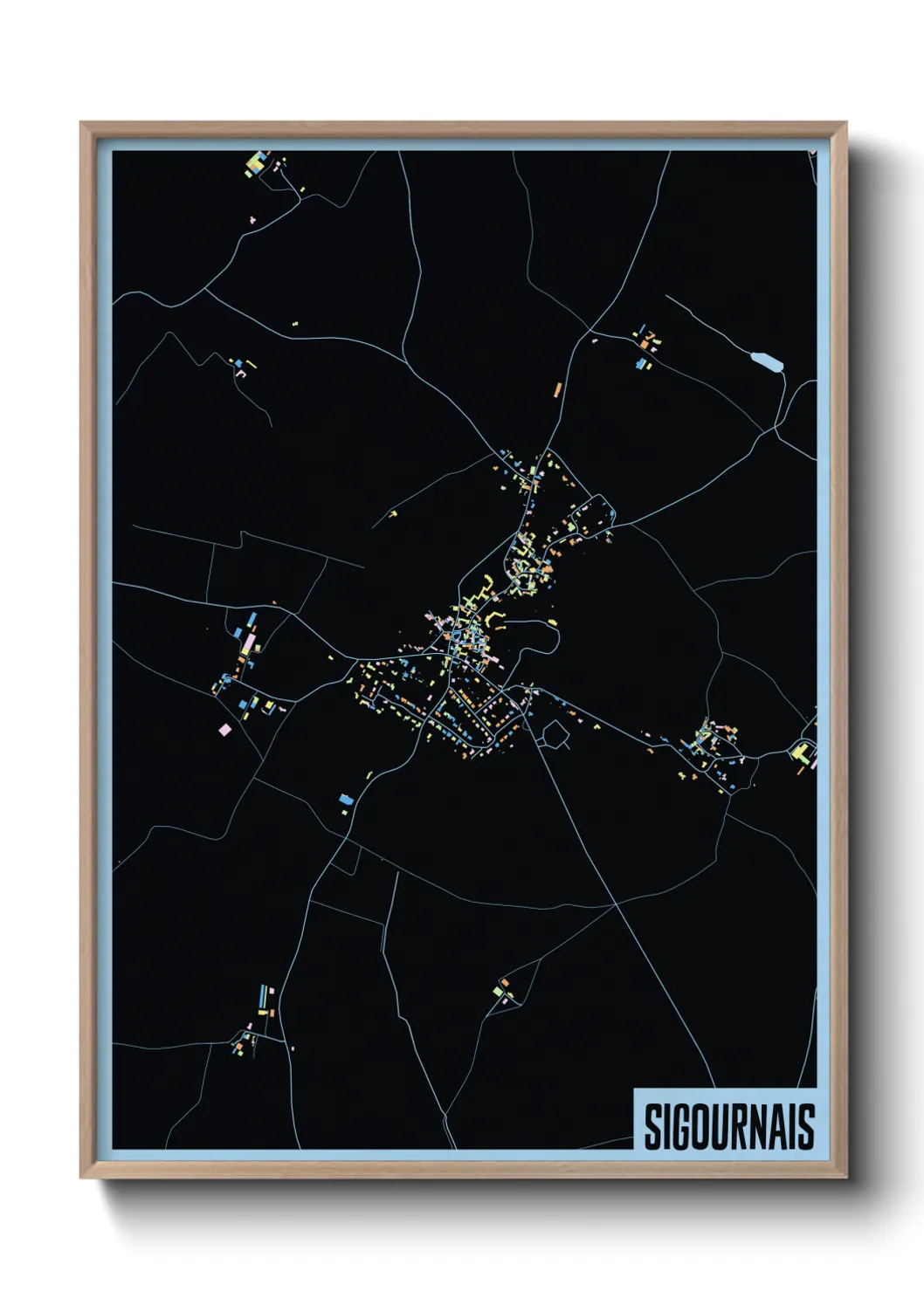 Une affiche de carte sur Sigournais