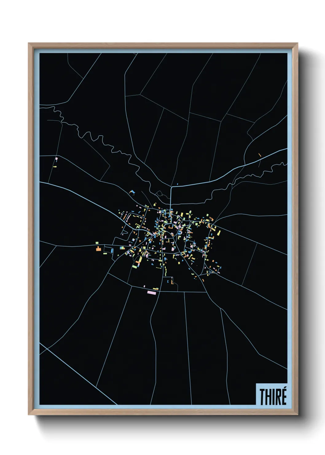 Une affiche de carte sur Thiré