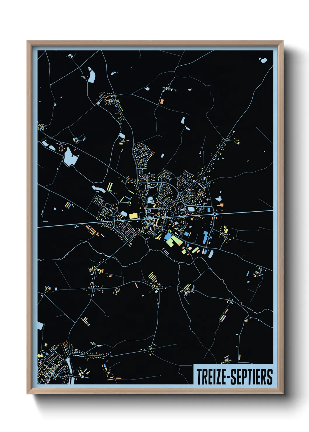 Une affiche de carte sur Treize-Septiers