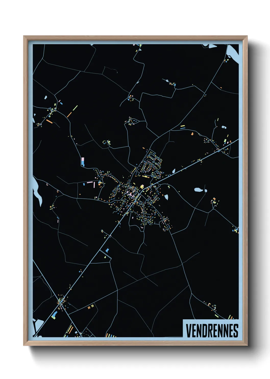 Une affiche de carte sur Vendrennes