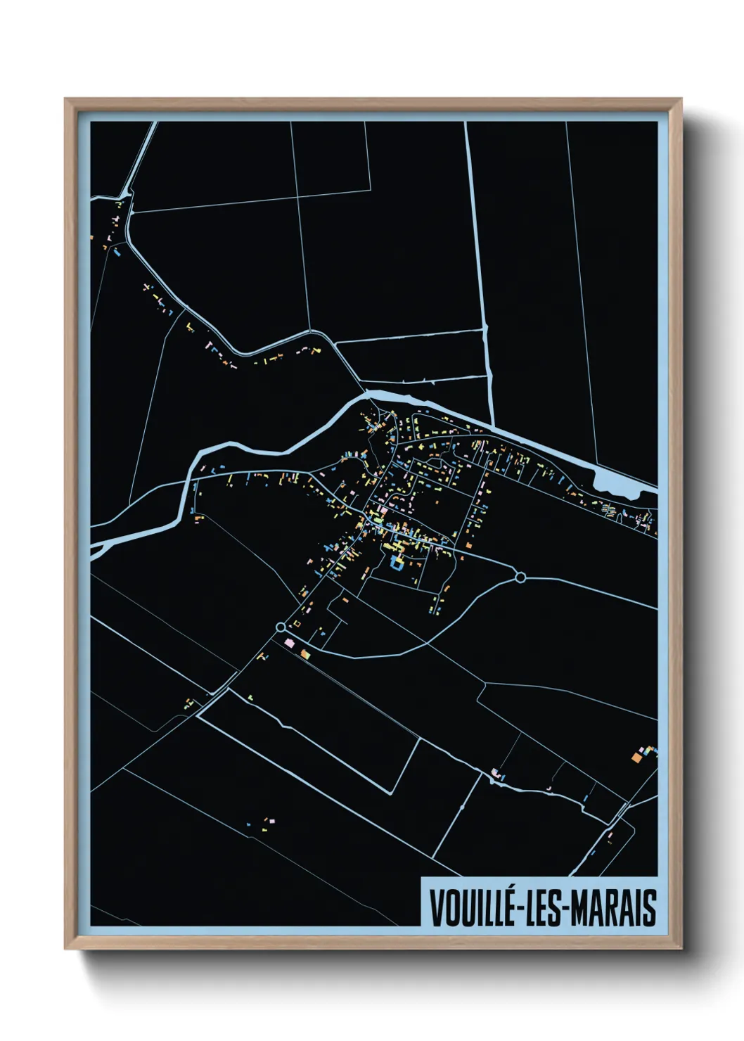 Une affiche de carte sur Vouillé-les-Marais