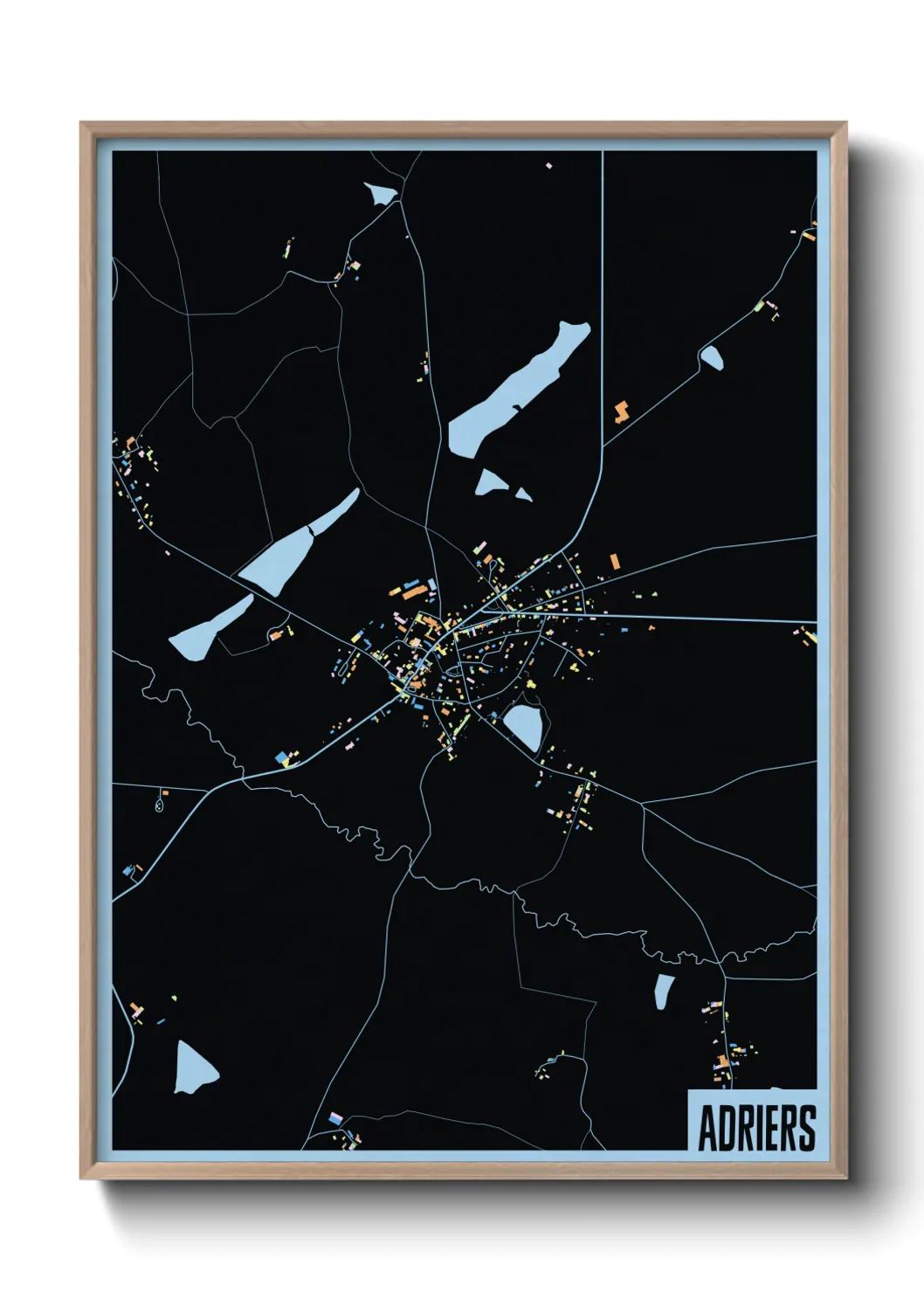 Une affiche de carte sur Adriers