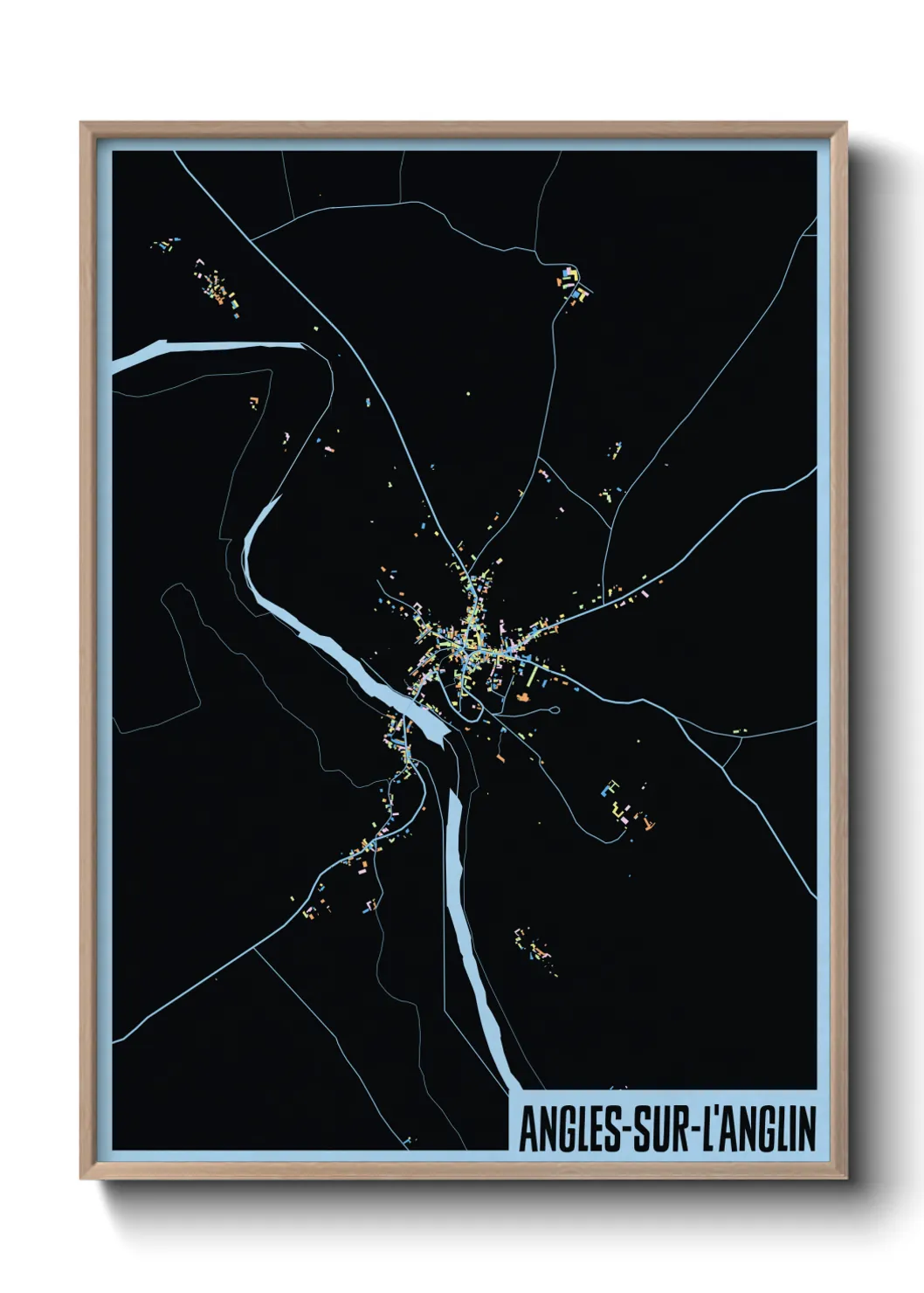 Une affiche de carte sur Angles-sur-l'Anglin