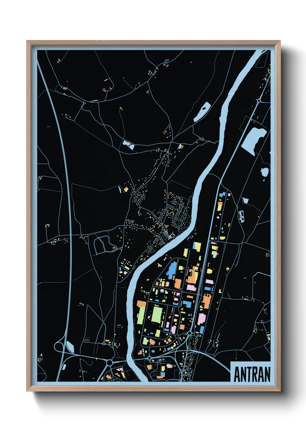 Une affiche de carte sur Antran