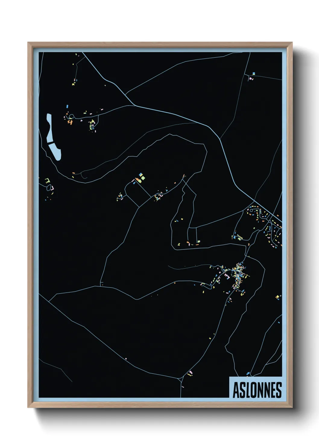 Une affiche de carte sur Aslonnes