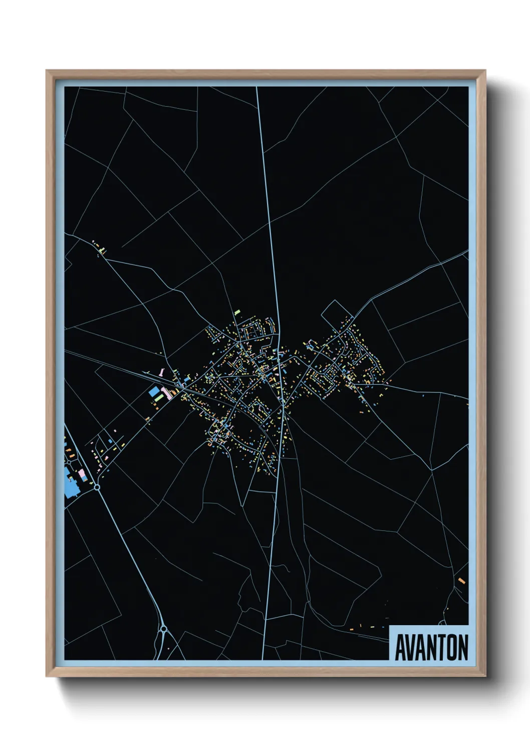 Une affiche de carte sur Avanton