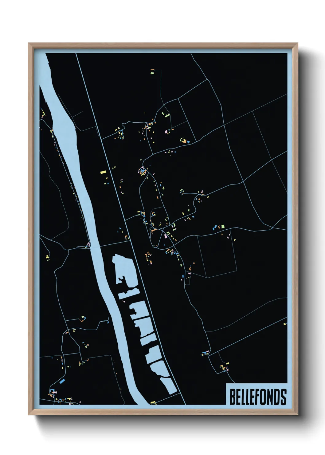 Une affiche de carte sur Bellefonds