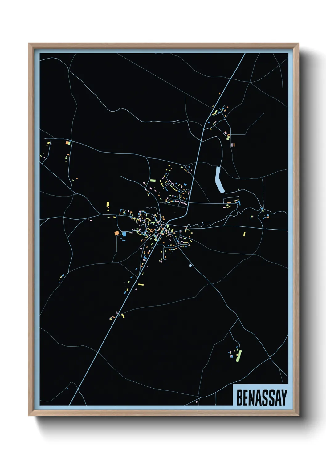 Une affiche de carte sur Benassay