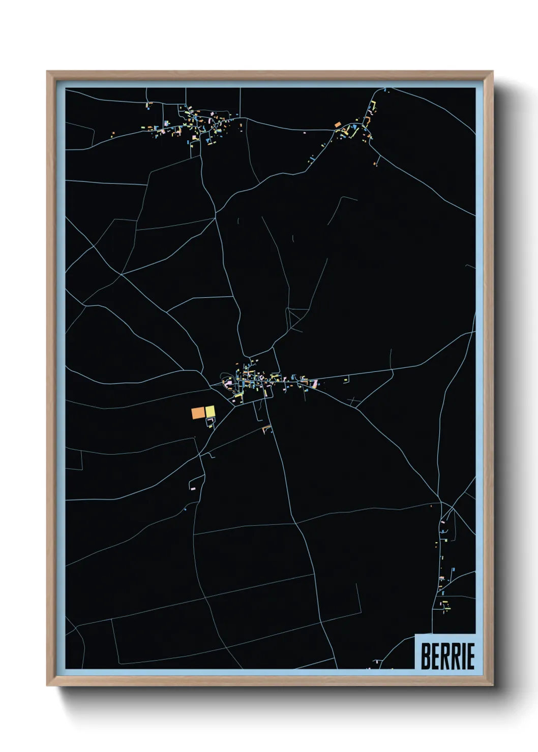 Une affiche de carte sur Berrie