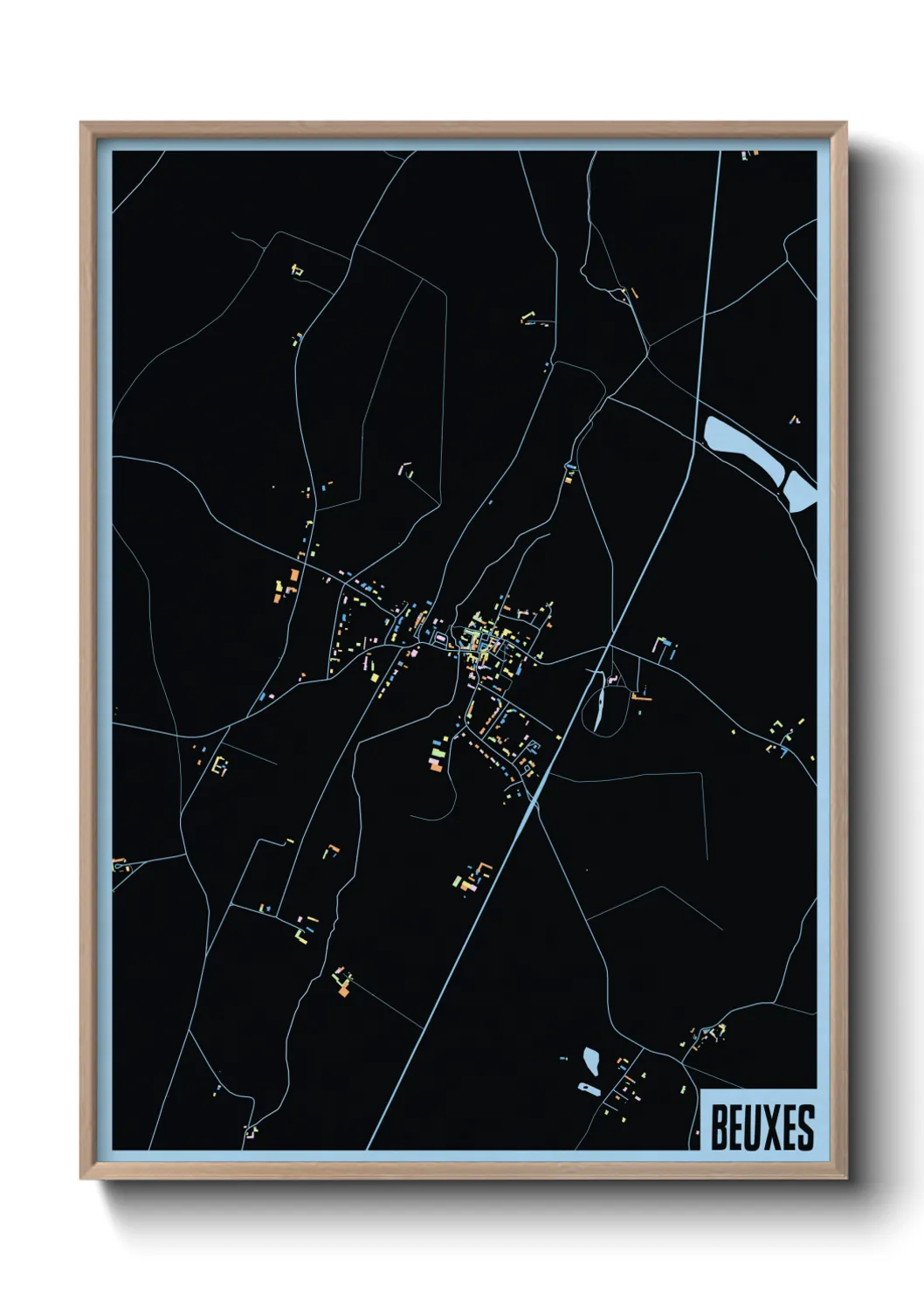 Une affiche de carte sur Beuxes