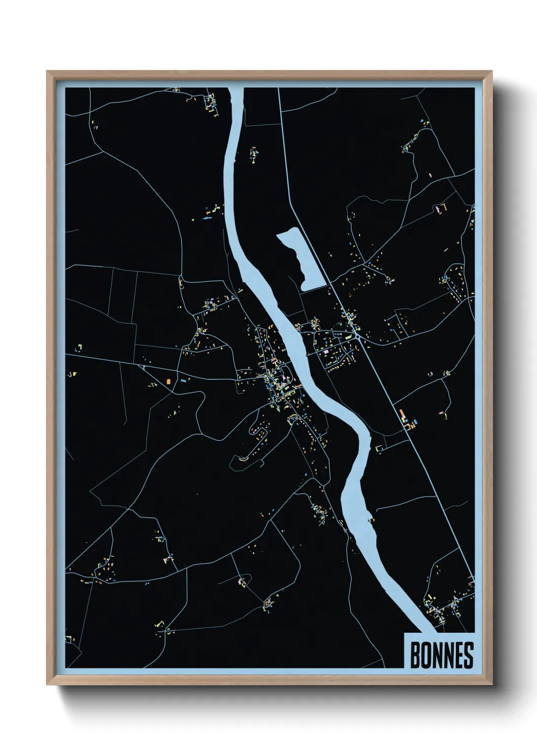 Une affiche de carte sur Bonnes