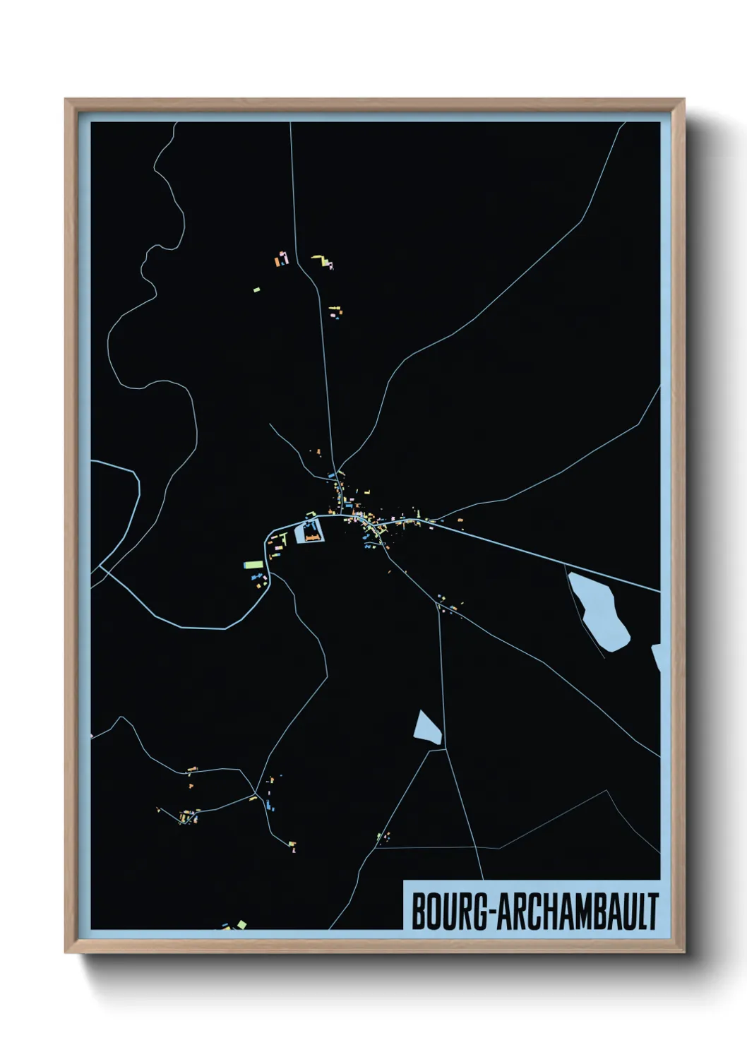 Une affiche de carte sur Bourg-Archambault