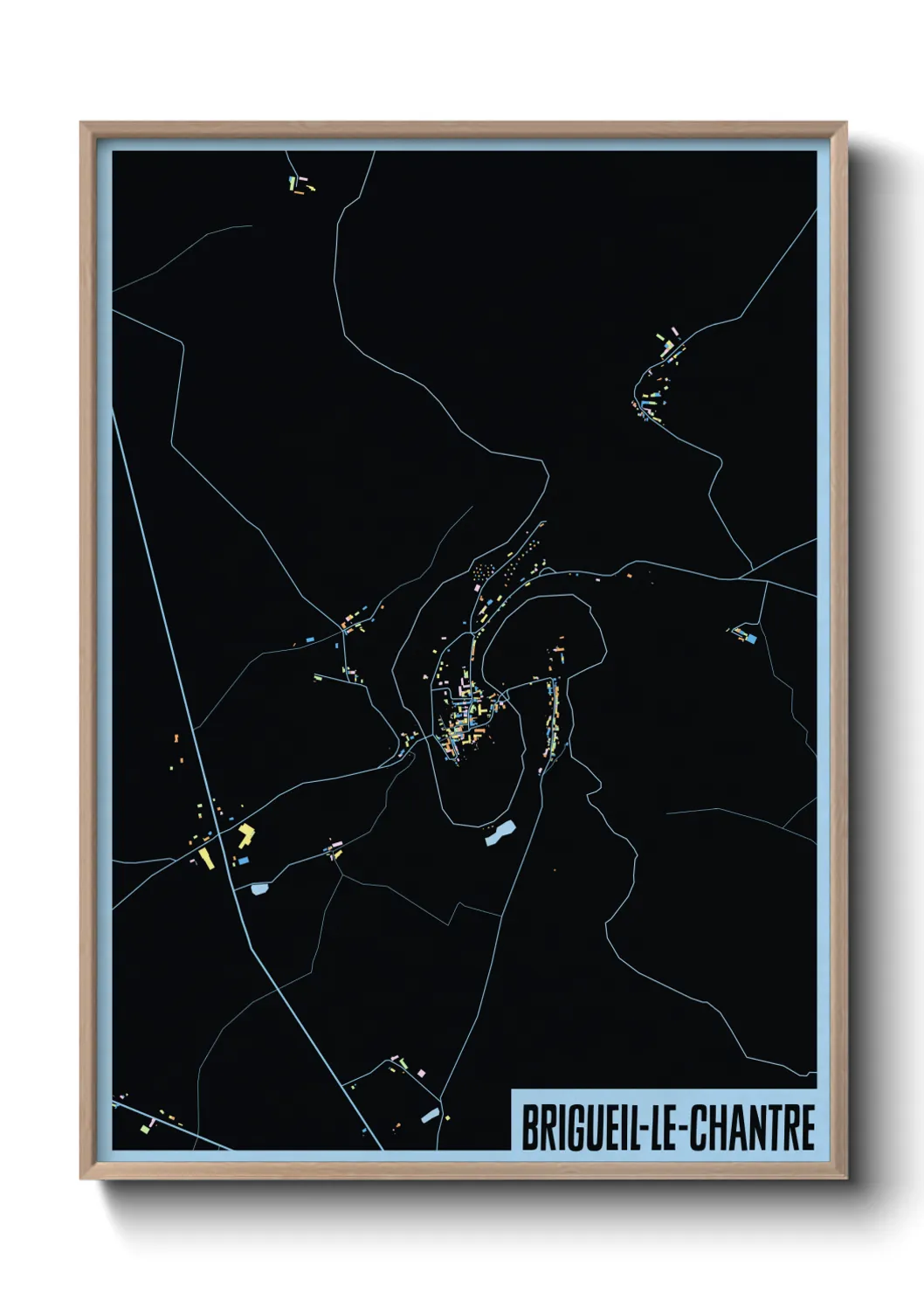 Une affiche de carte sur Brigueil-le-Chantre