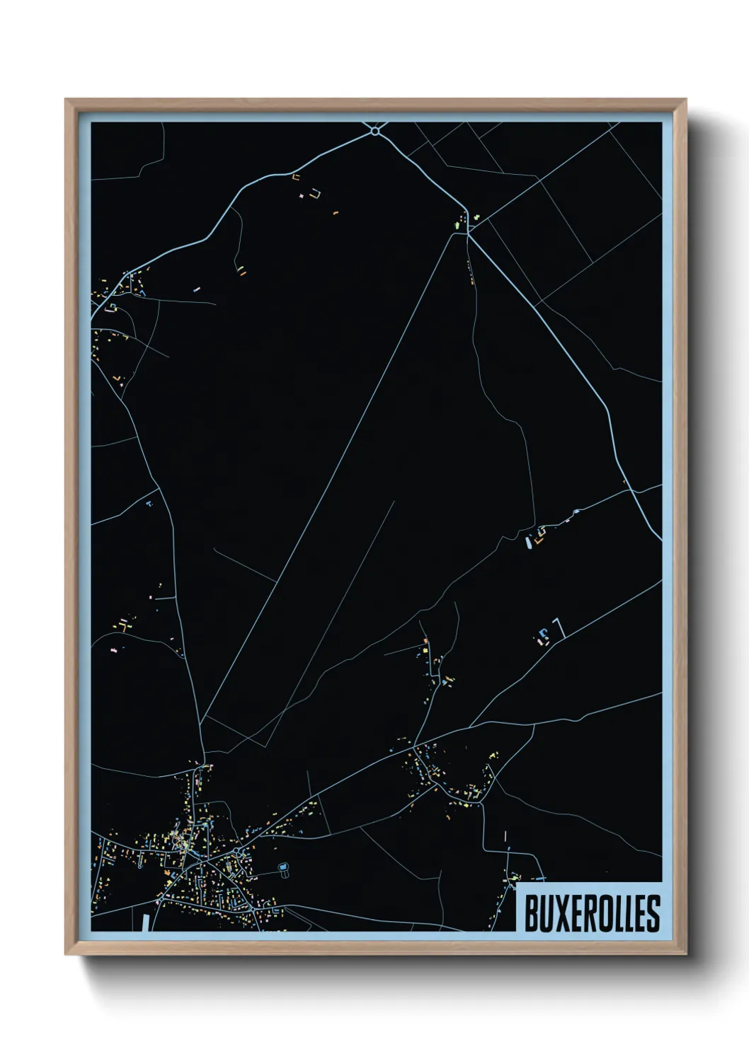 Une affiche de carte sur Buxerolles