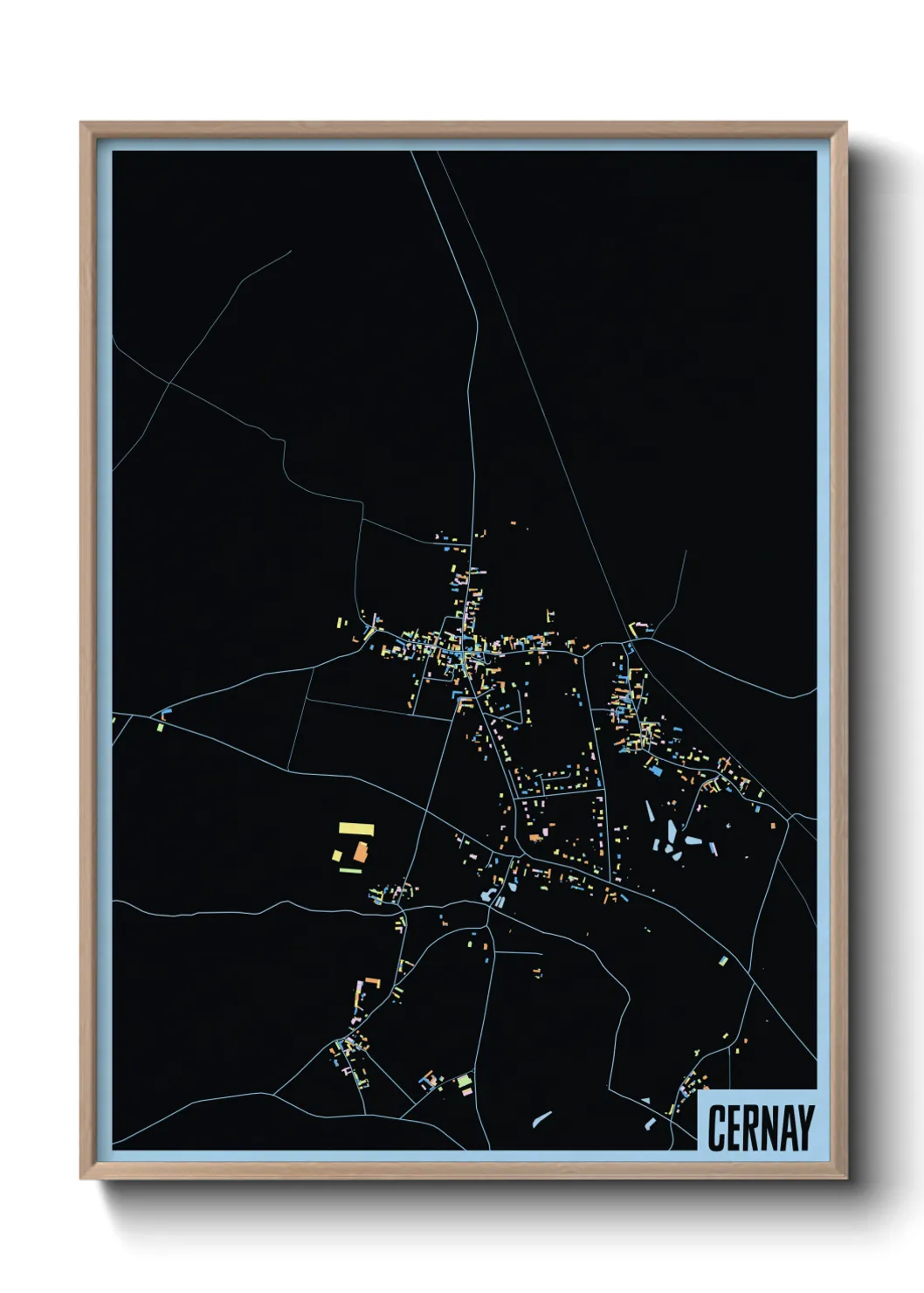 Une affiche de carte sur Cernay