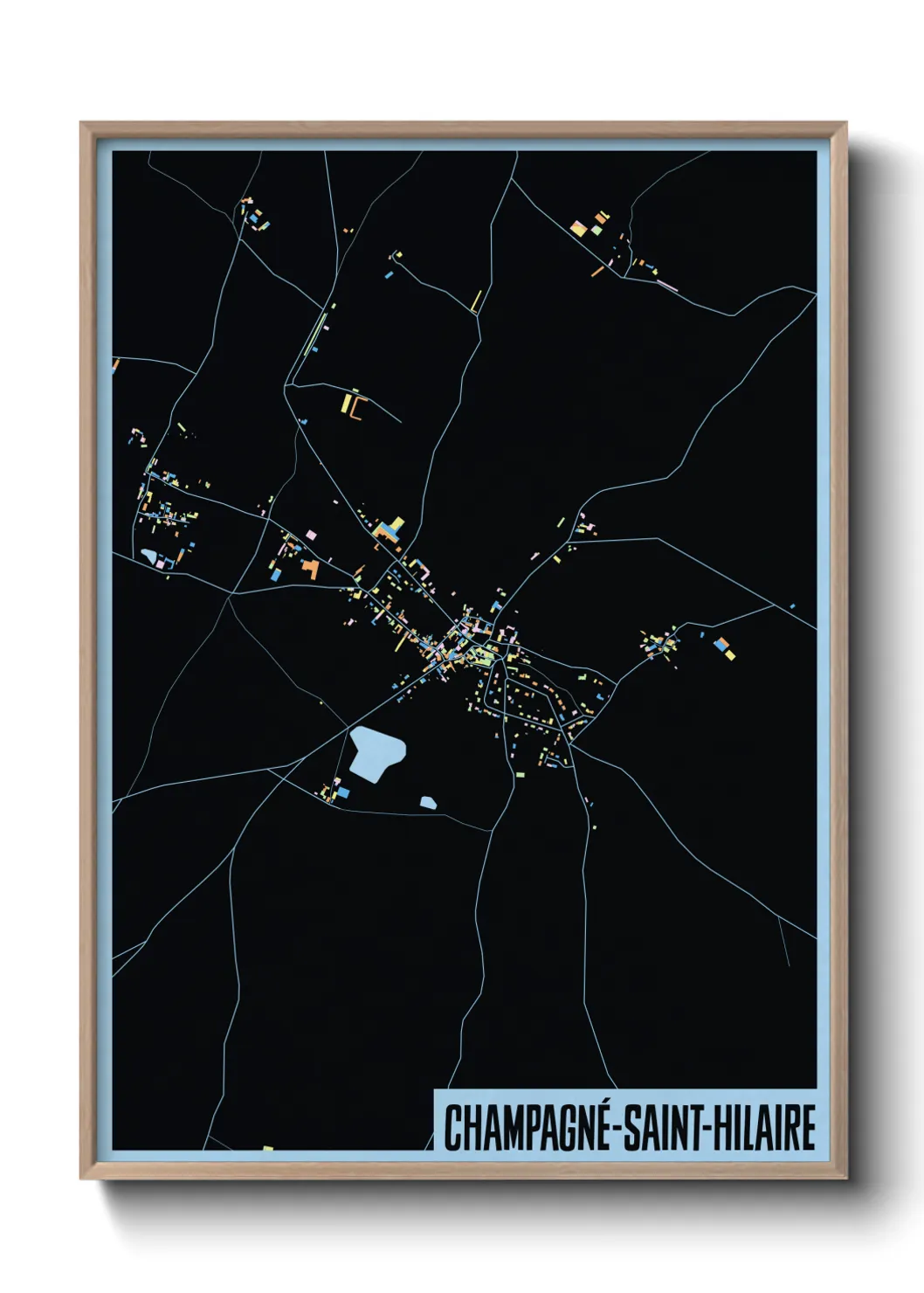 Un poster carteChampagné-Saint-Hilaire