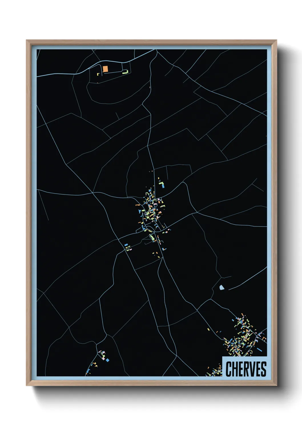 Une affiche de carte sur Cherves