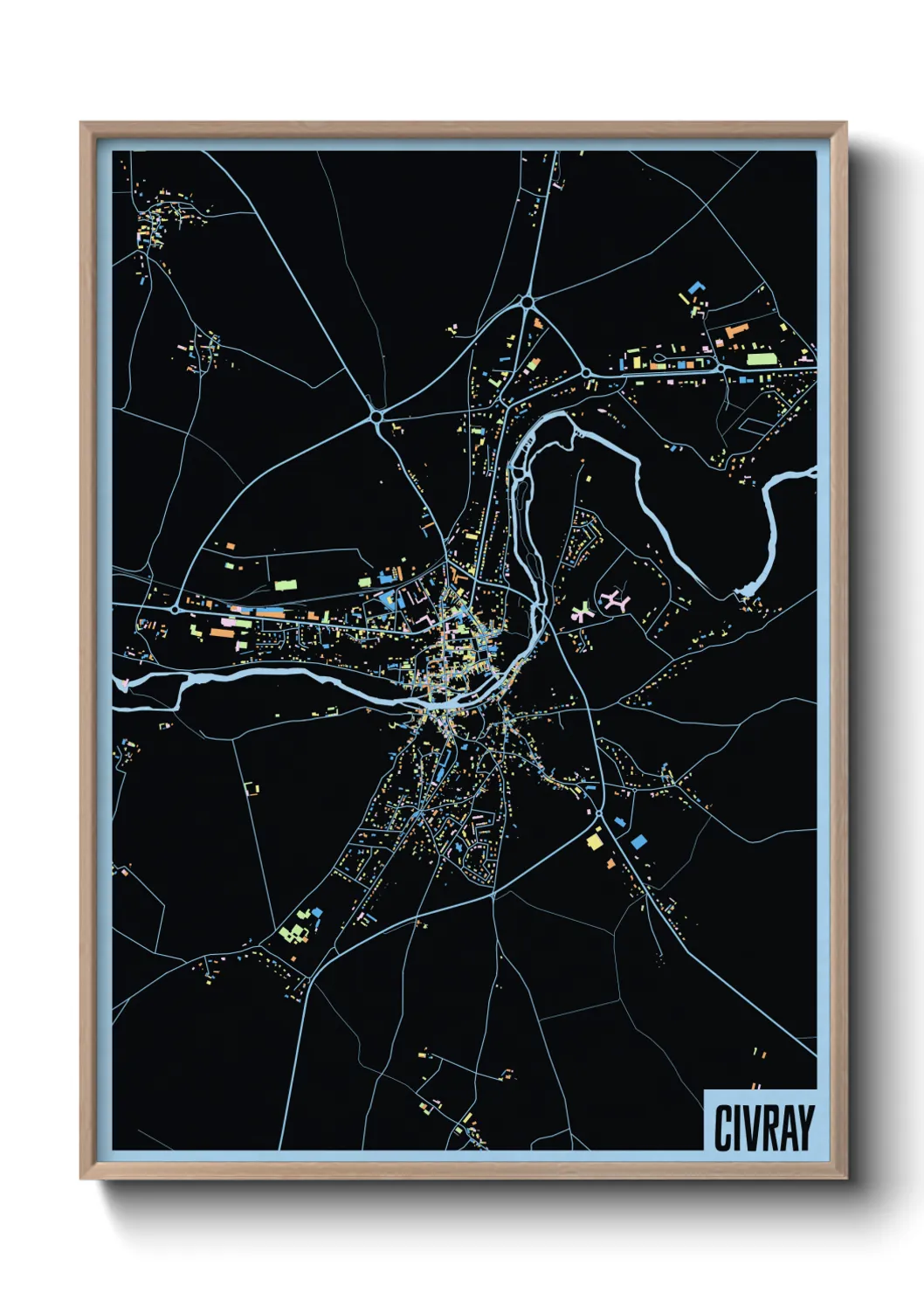 Une affiche de carte sur Civray