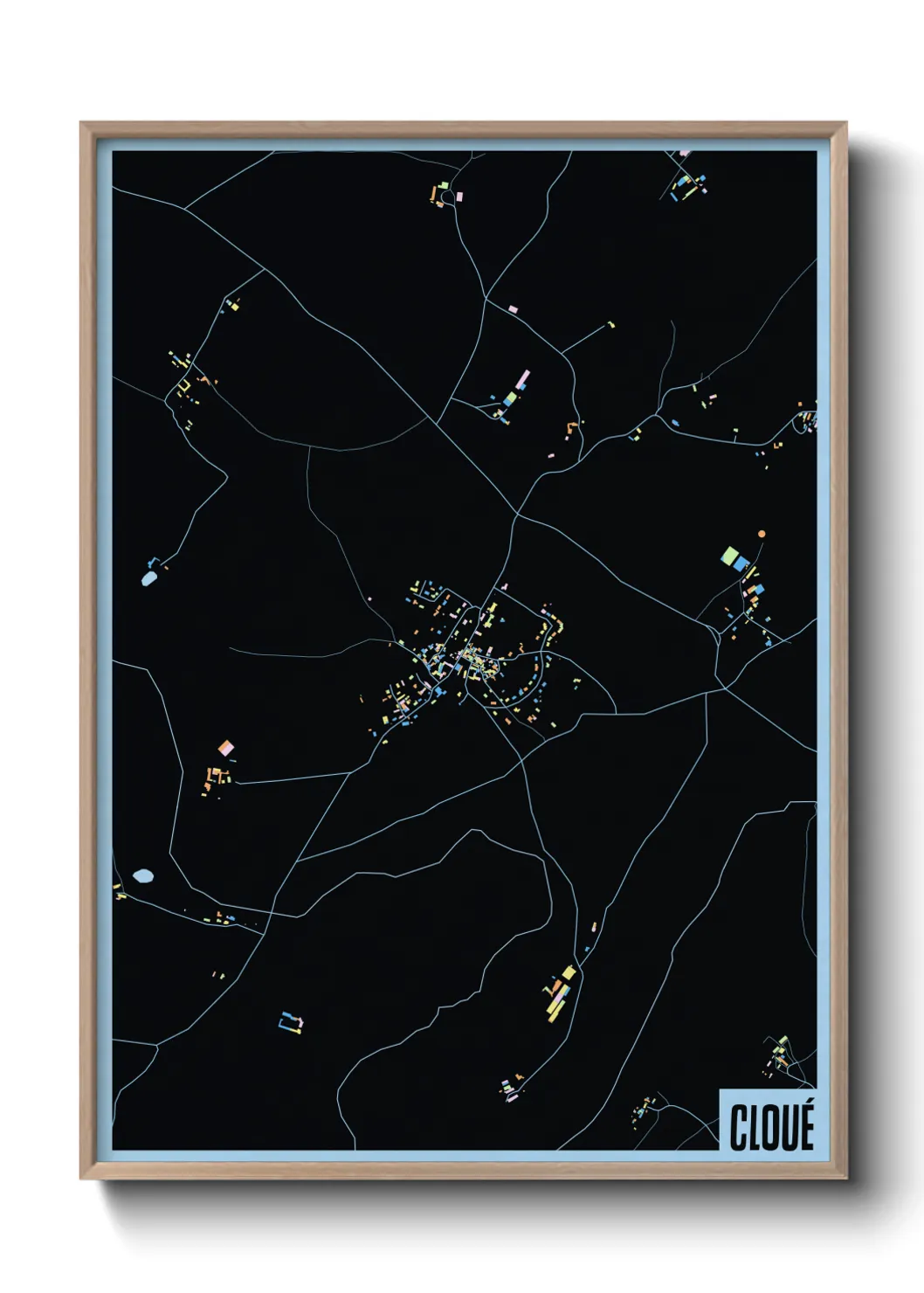 Une affiche de carte sur Cloué