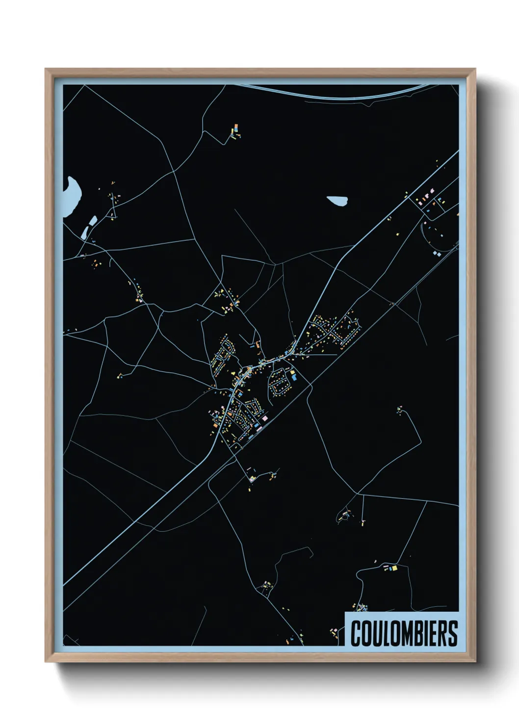 Une affiche de carte sur Coulombiers