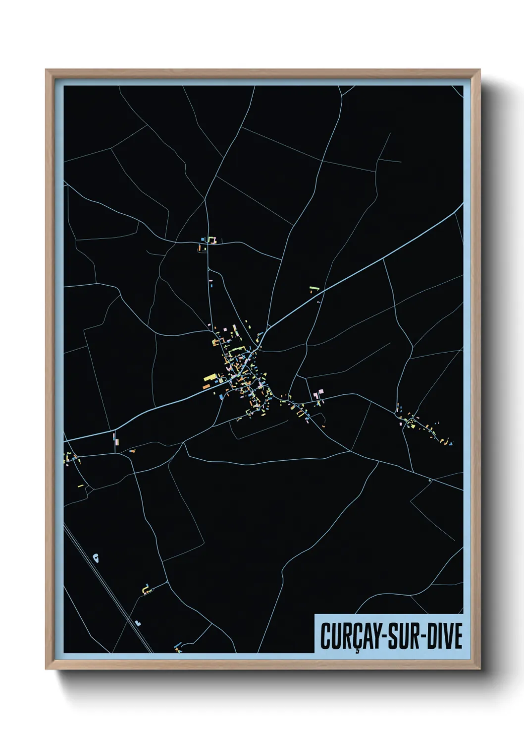 Une affiche de carte sur Curçay-sur-Dive