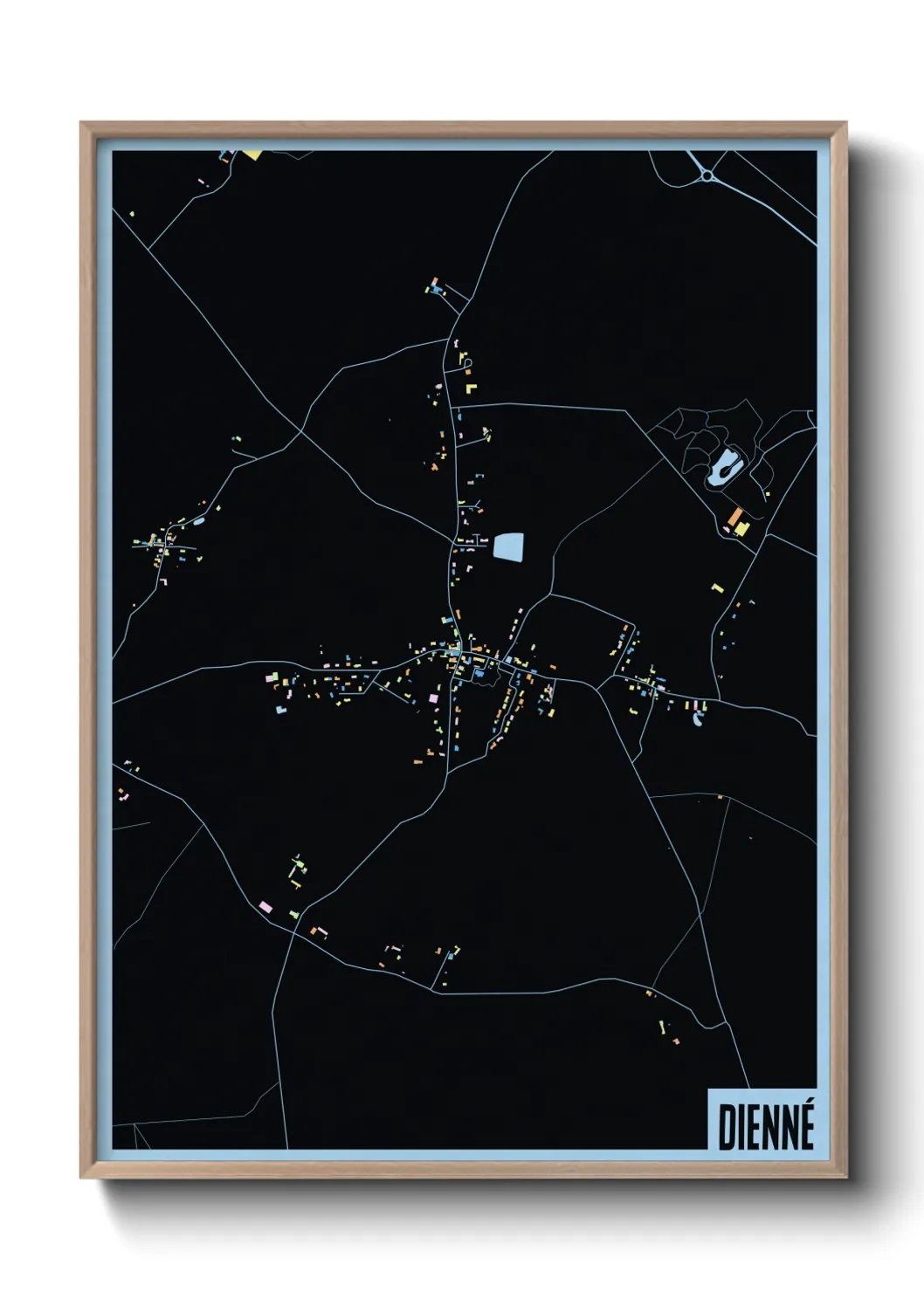 Une affiche de carte sur Dienné