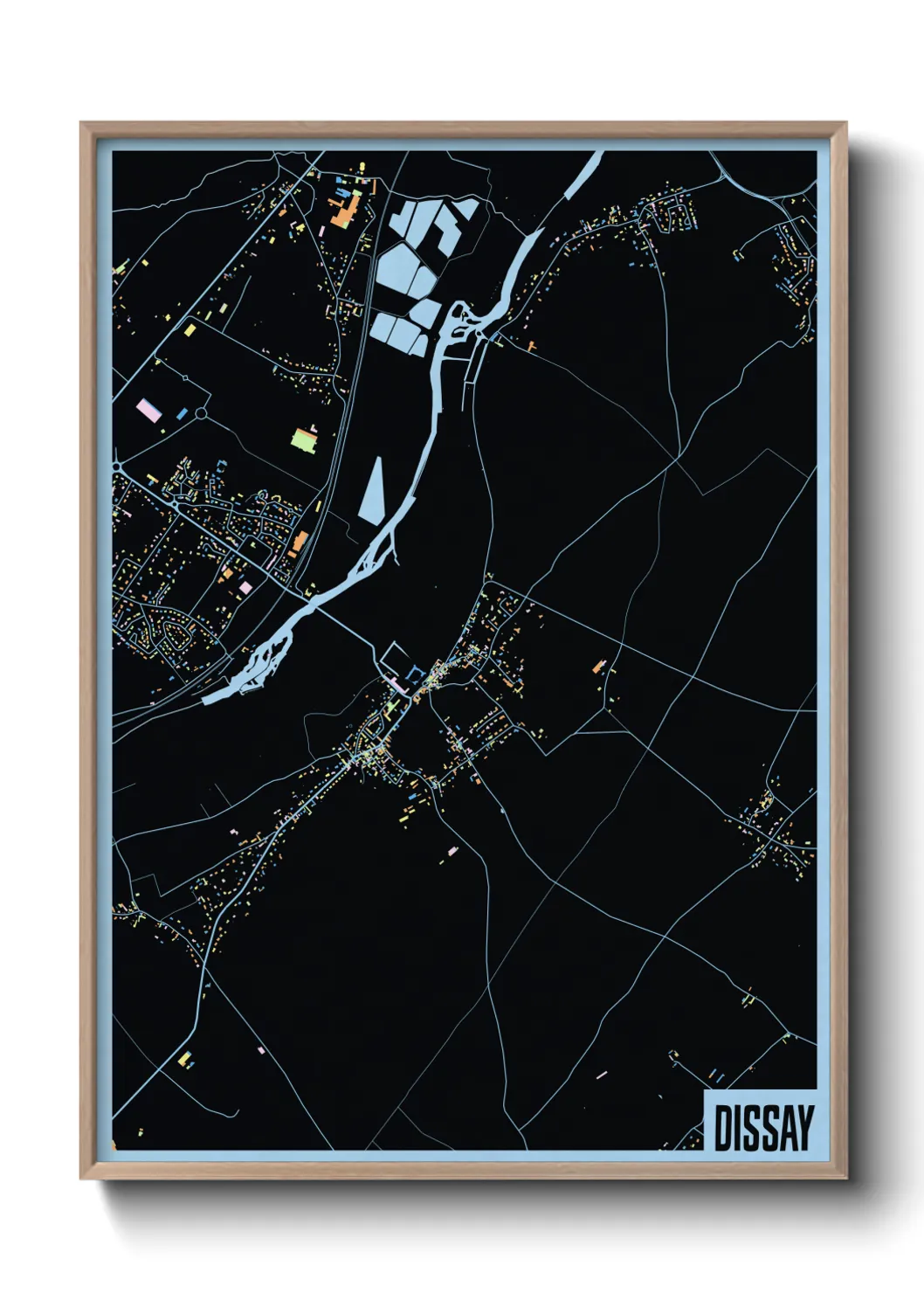 Une affiche de carte sur Dissay