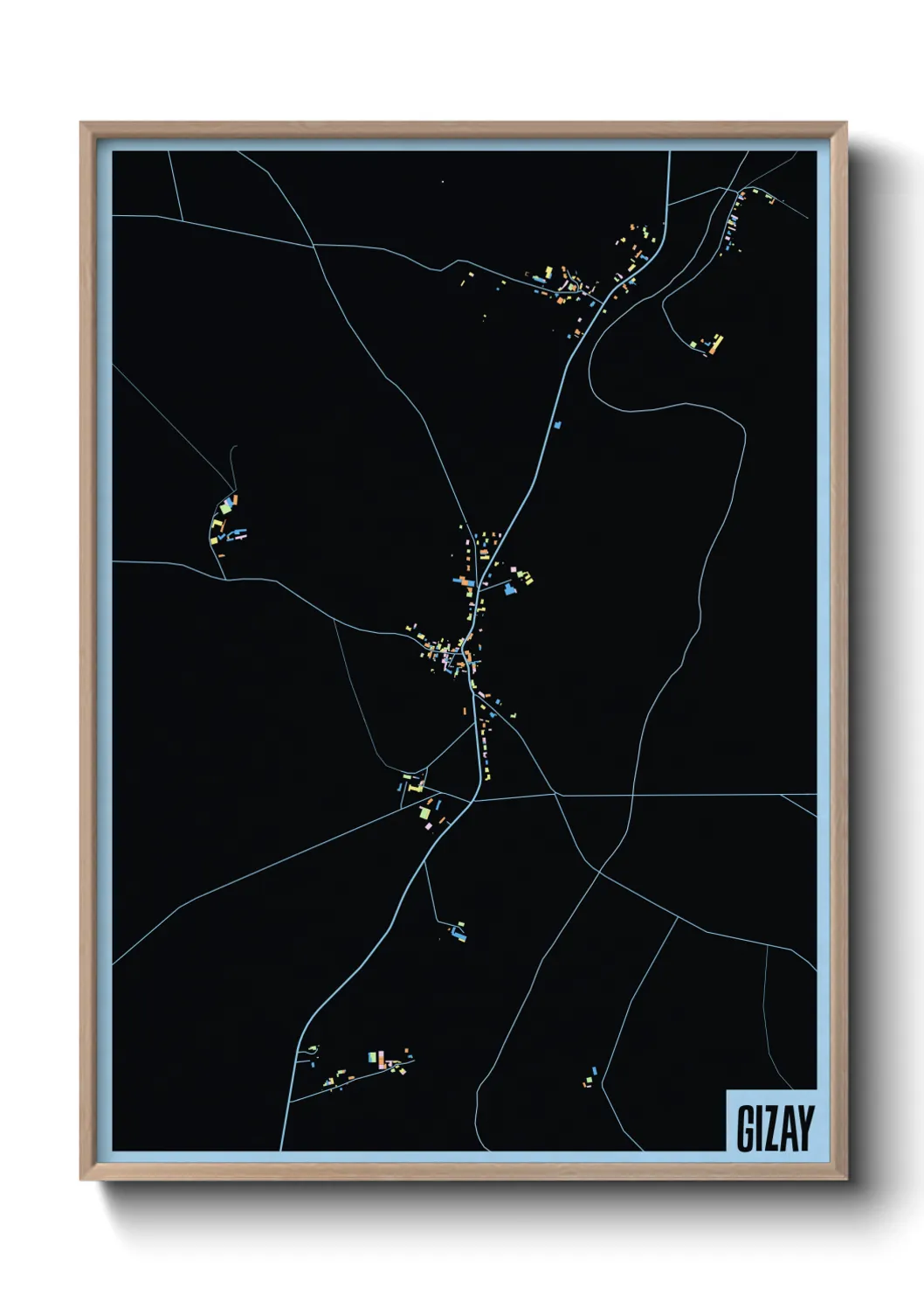 Une affiche de carte sur Gizay