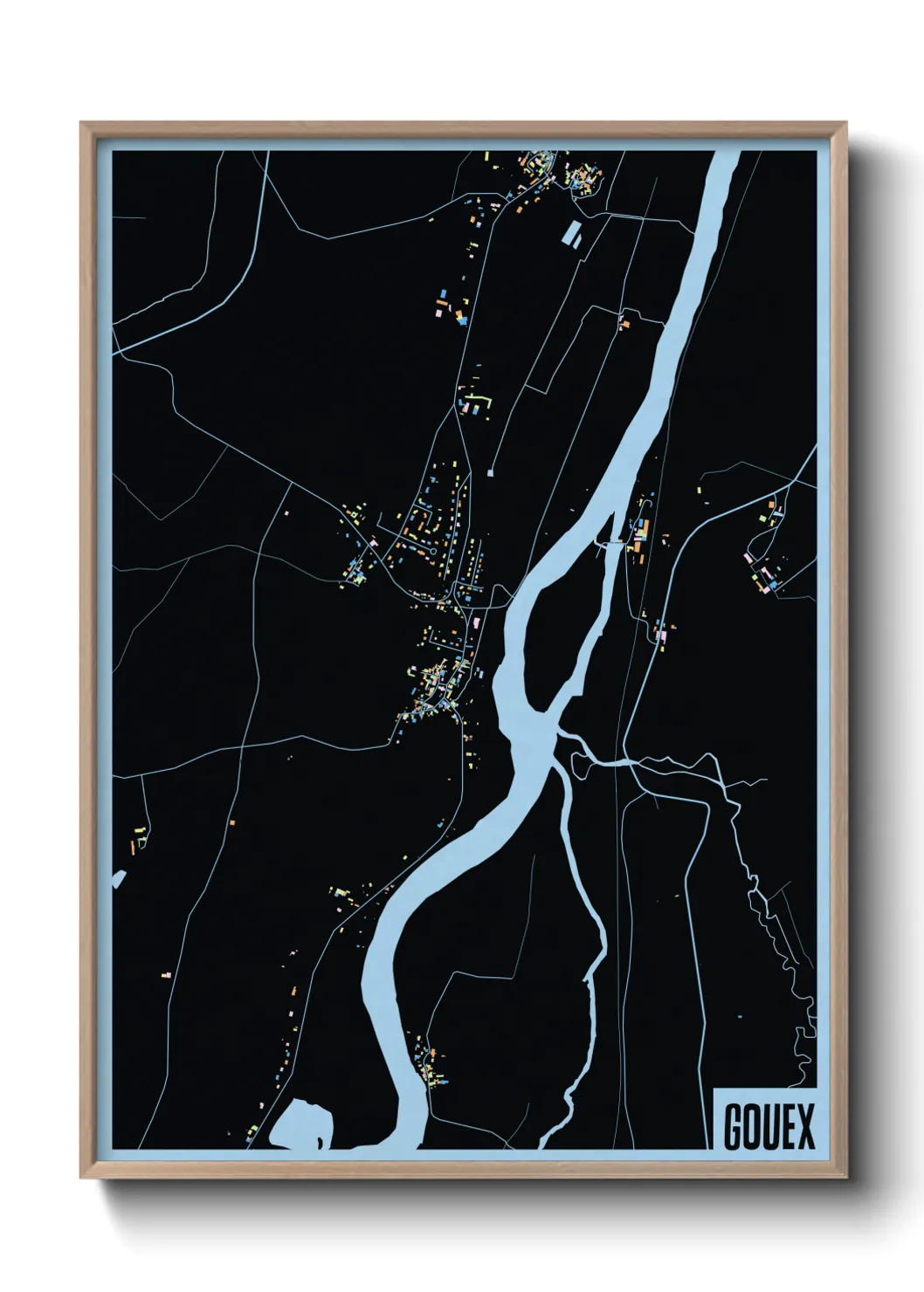 Une affiche de carte sur Gouex