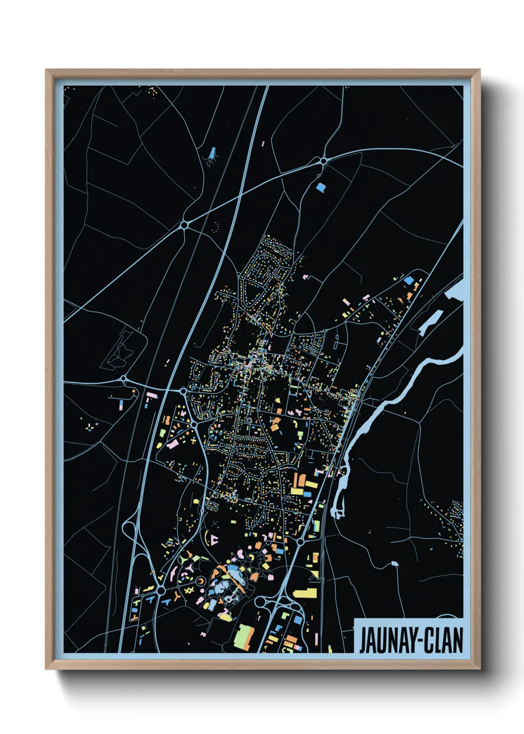 Une affiche de carte sur Jaunay-Clan