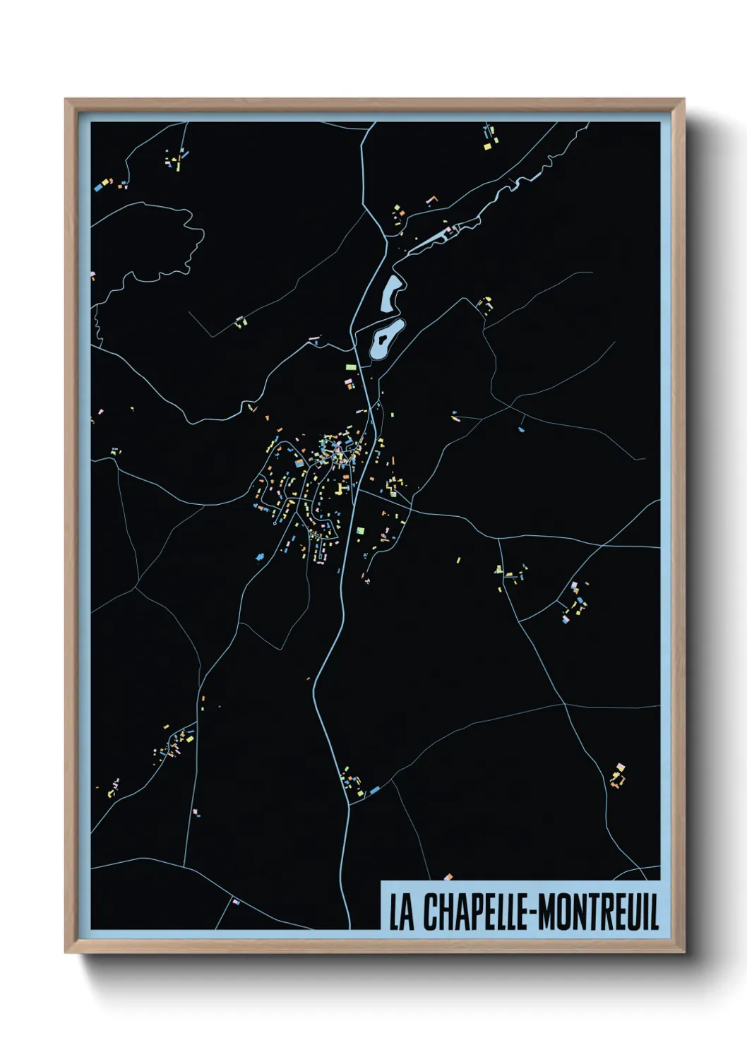 Une affiche de carte sur La Chapelle-Montreuil