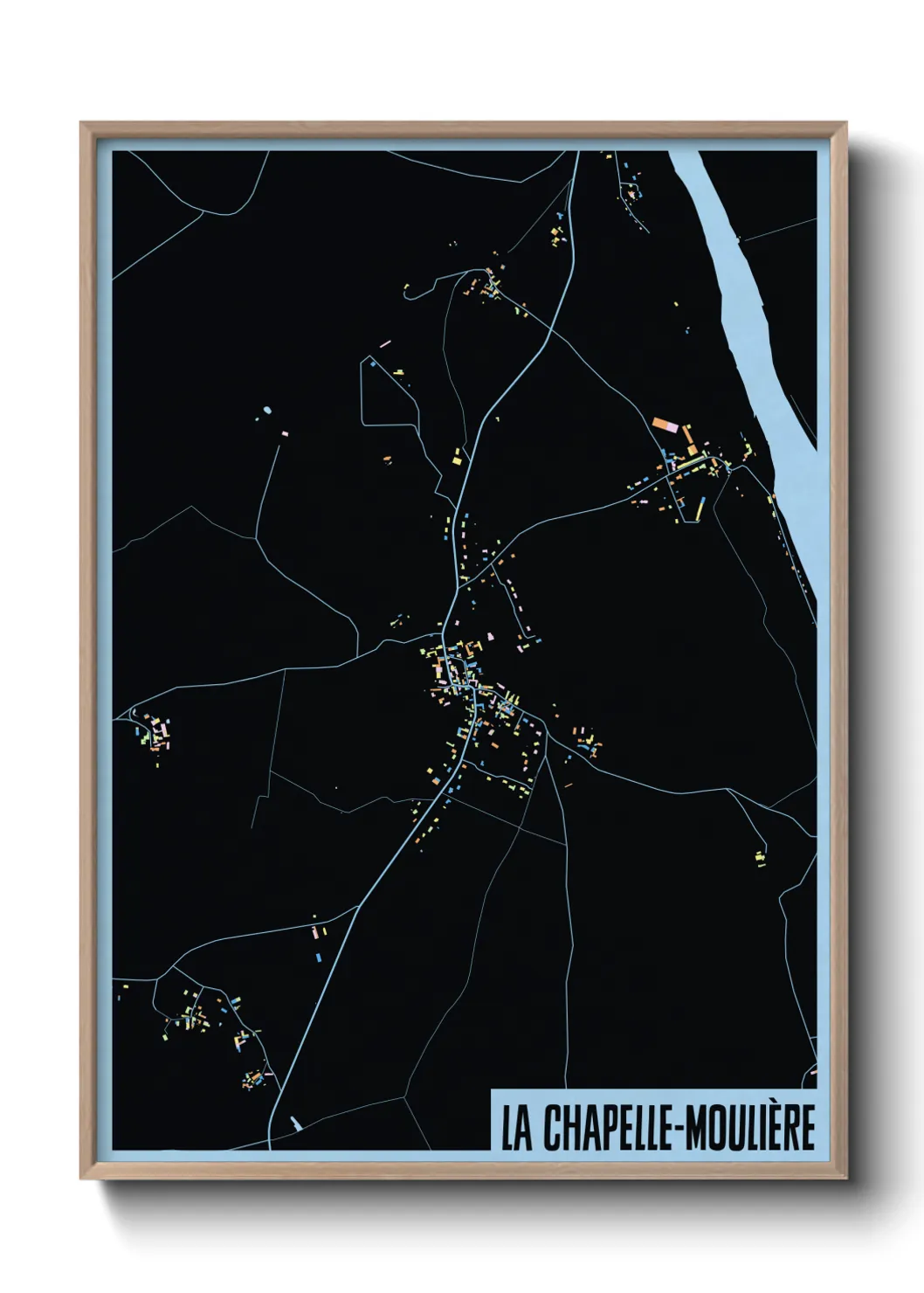 Une affiche de carte sur La Chapelle-Moulière