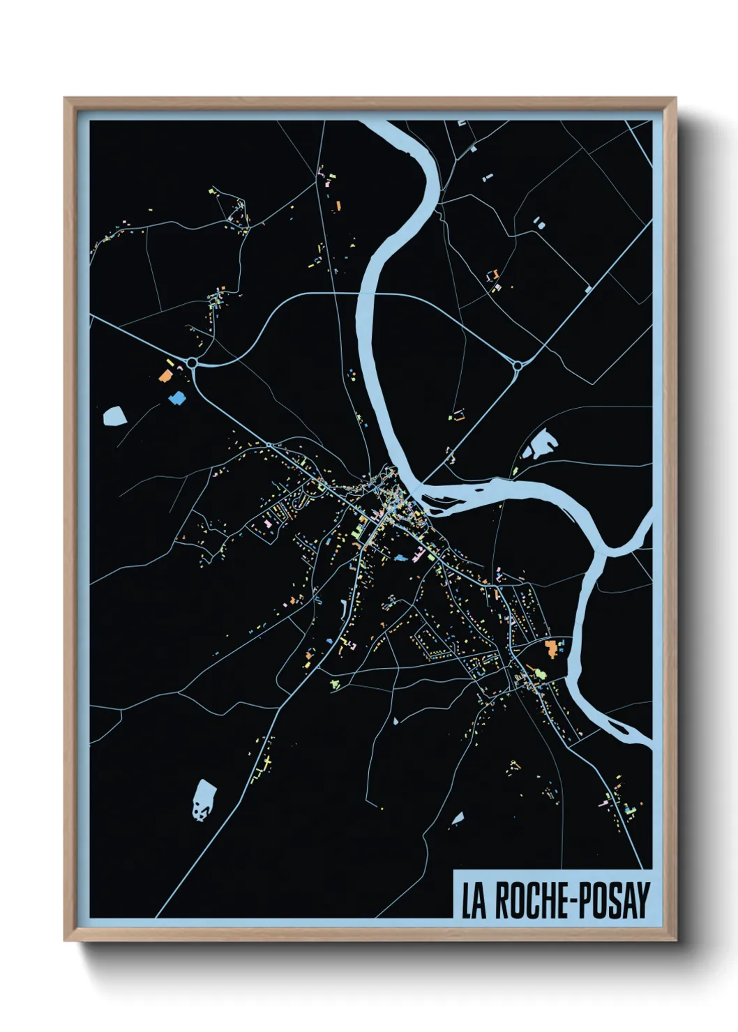 Une affiche de carte sur La Roche-Posay