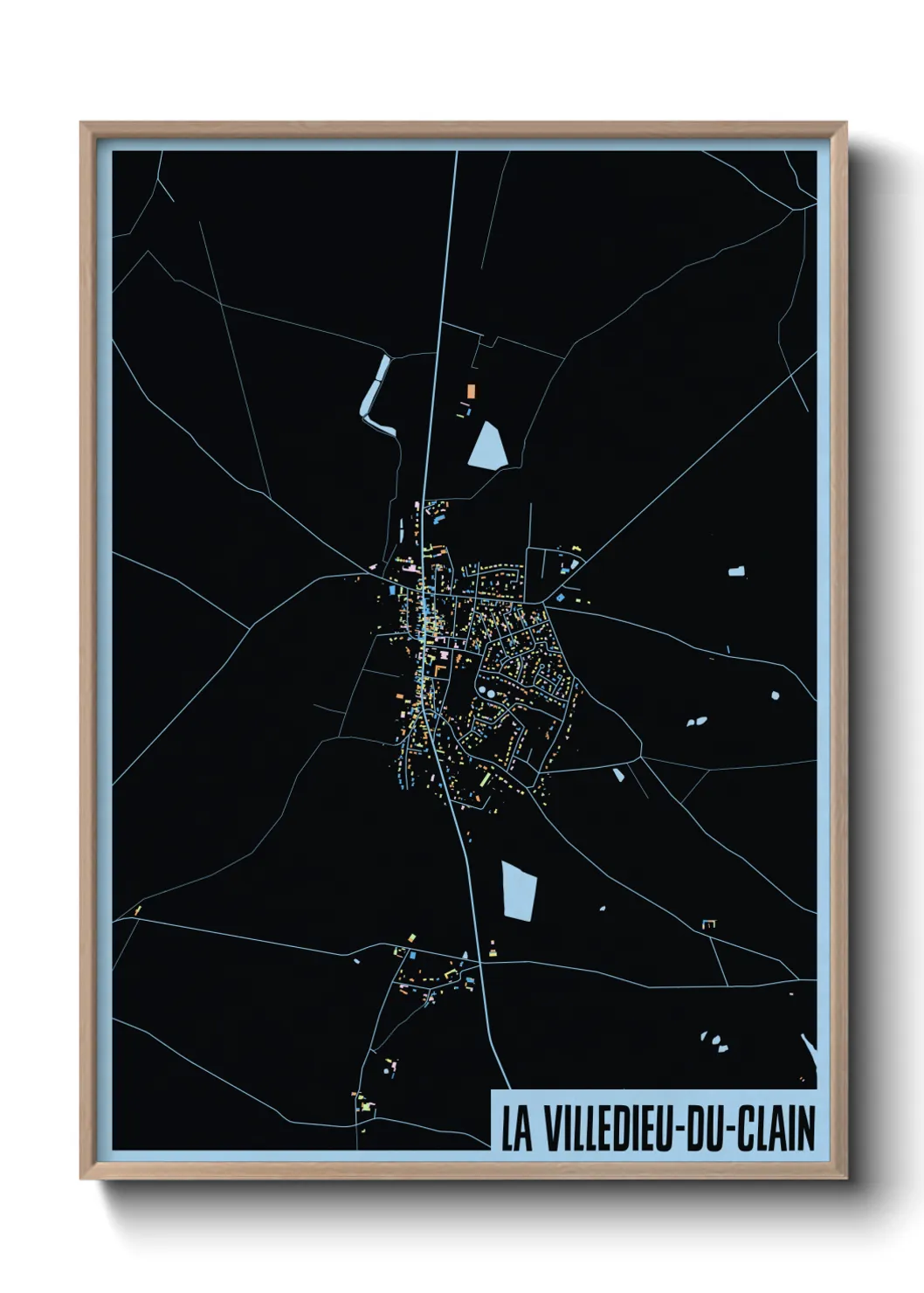 Une affiche de carte sur La Villedieu-du-Clain