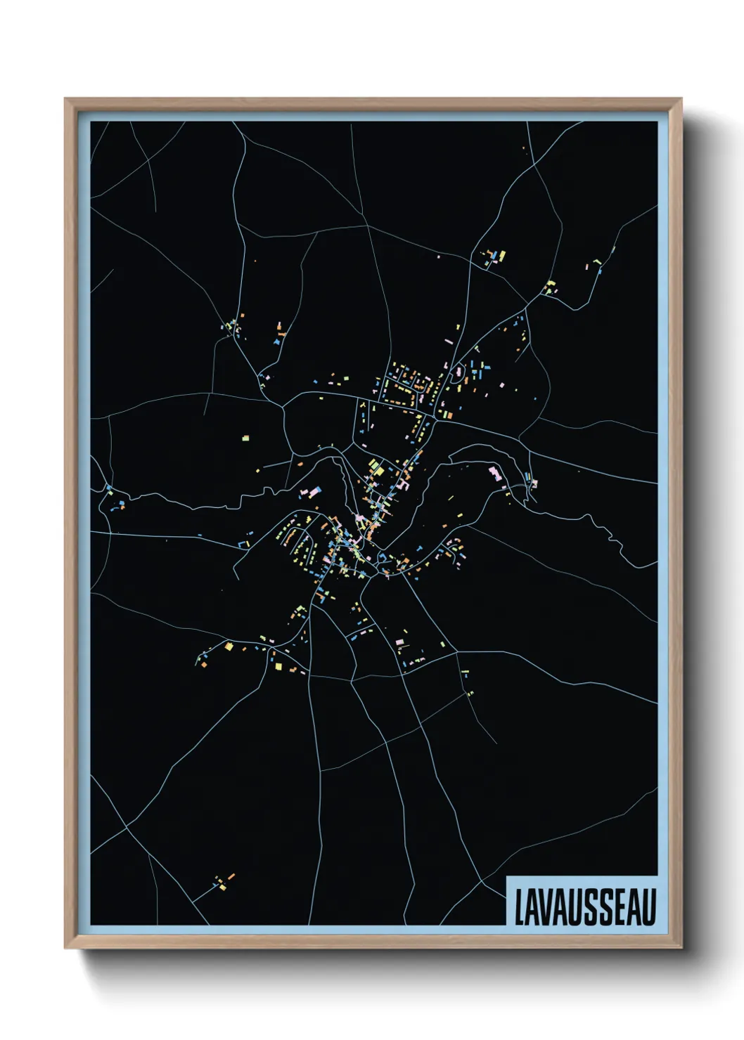 Une affiche de carte sur Lavausseau