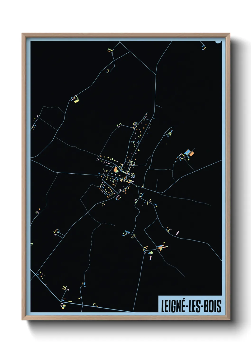 Une affiche de carte sur Leigné-les-Bois