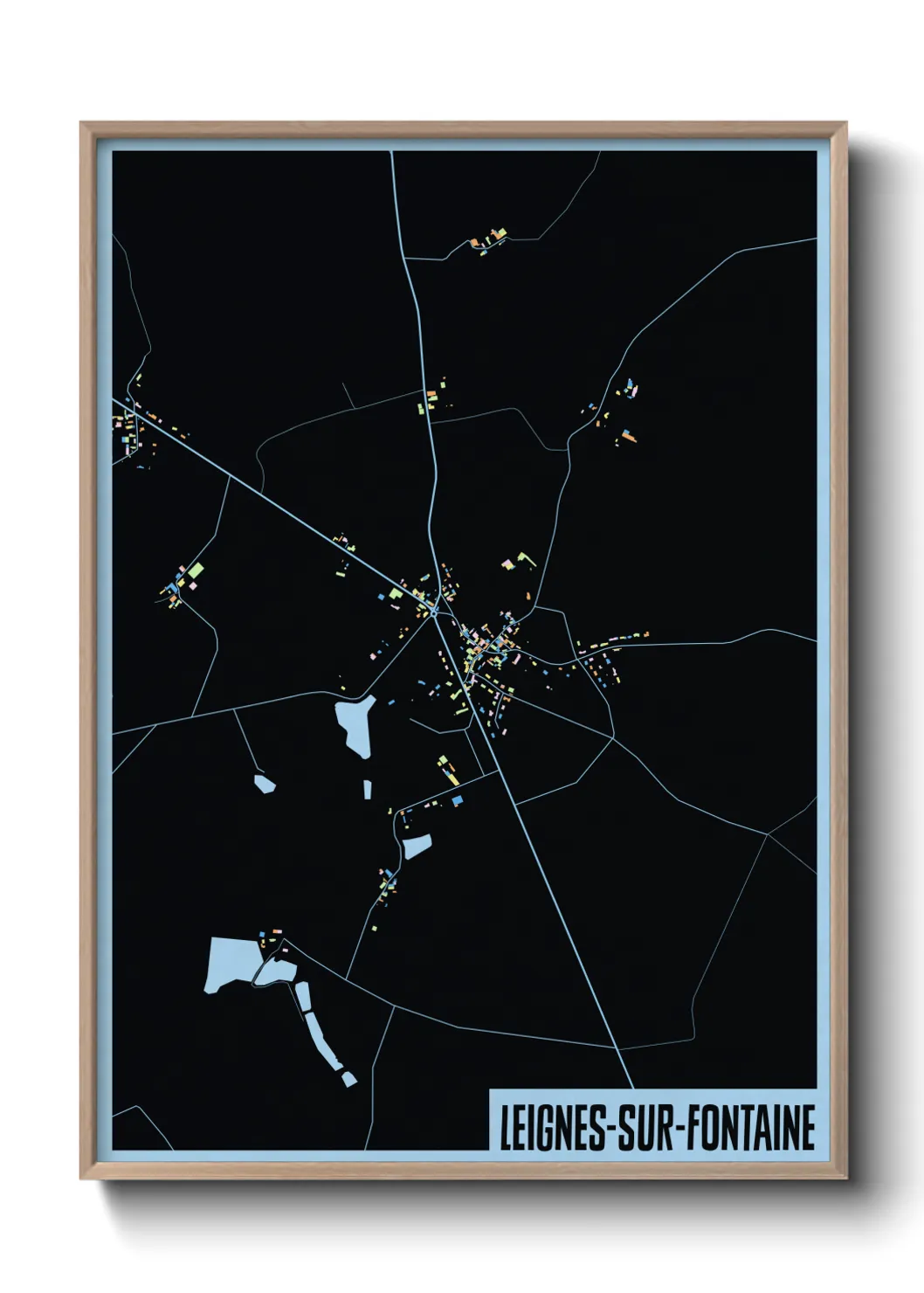 Une affiche de carte sur Leignes-sur-Fontaine