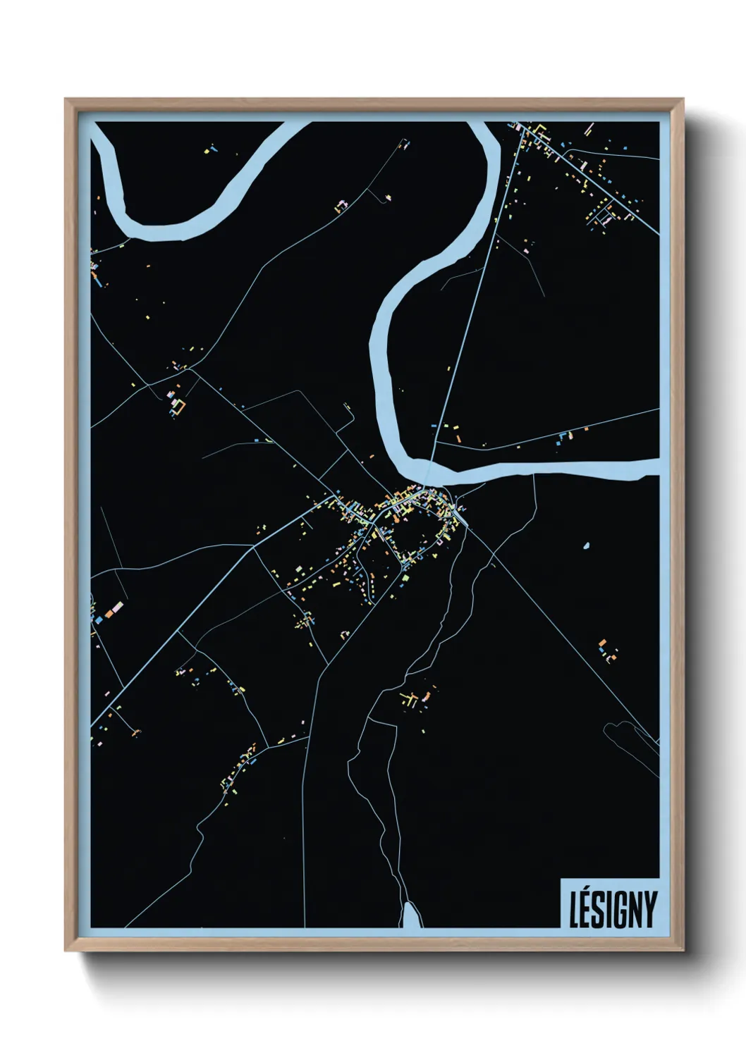 Une affiche de carte sur Lésigny