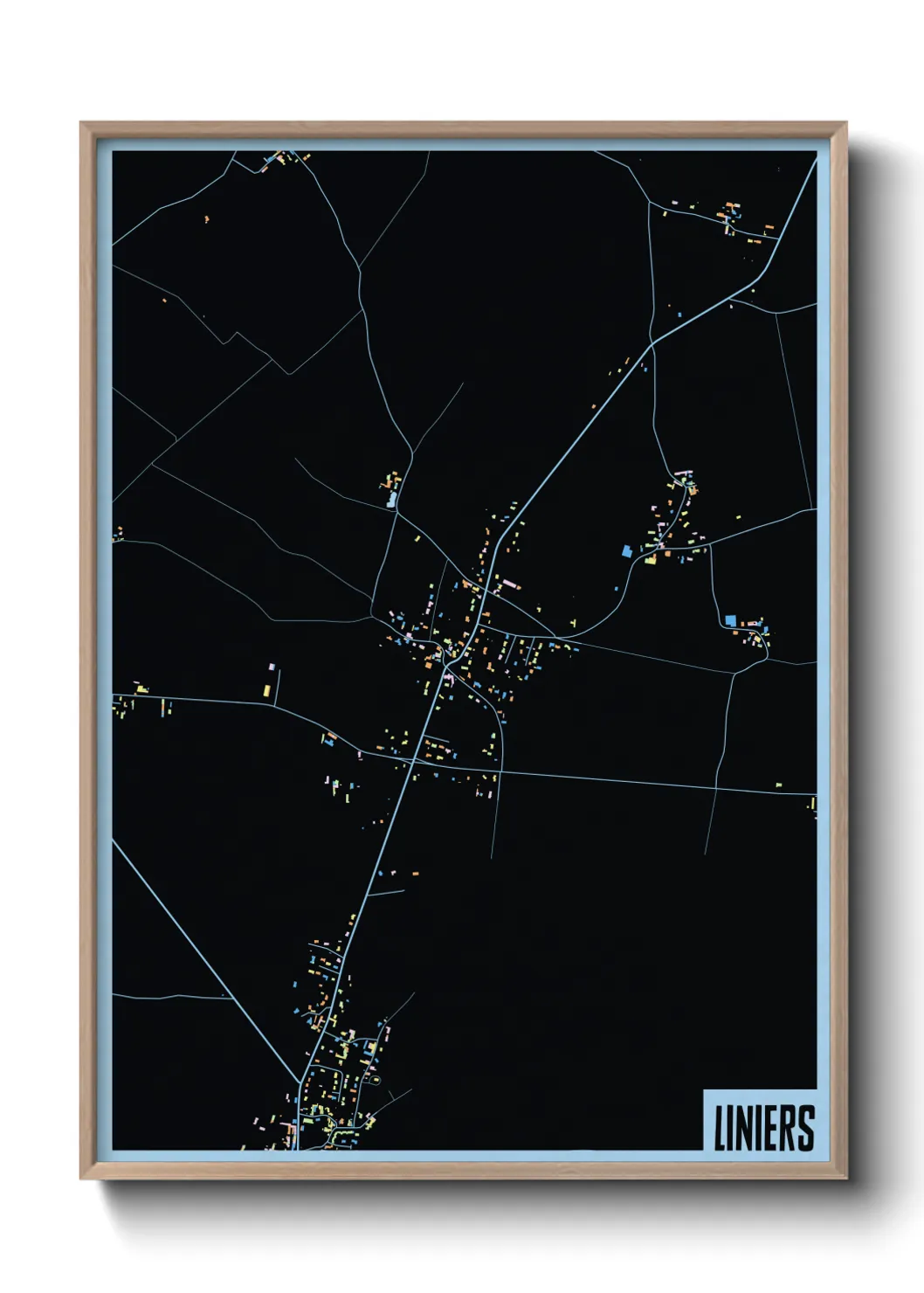 Une affiche de carte sur Liniers