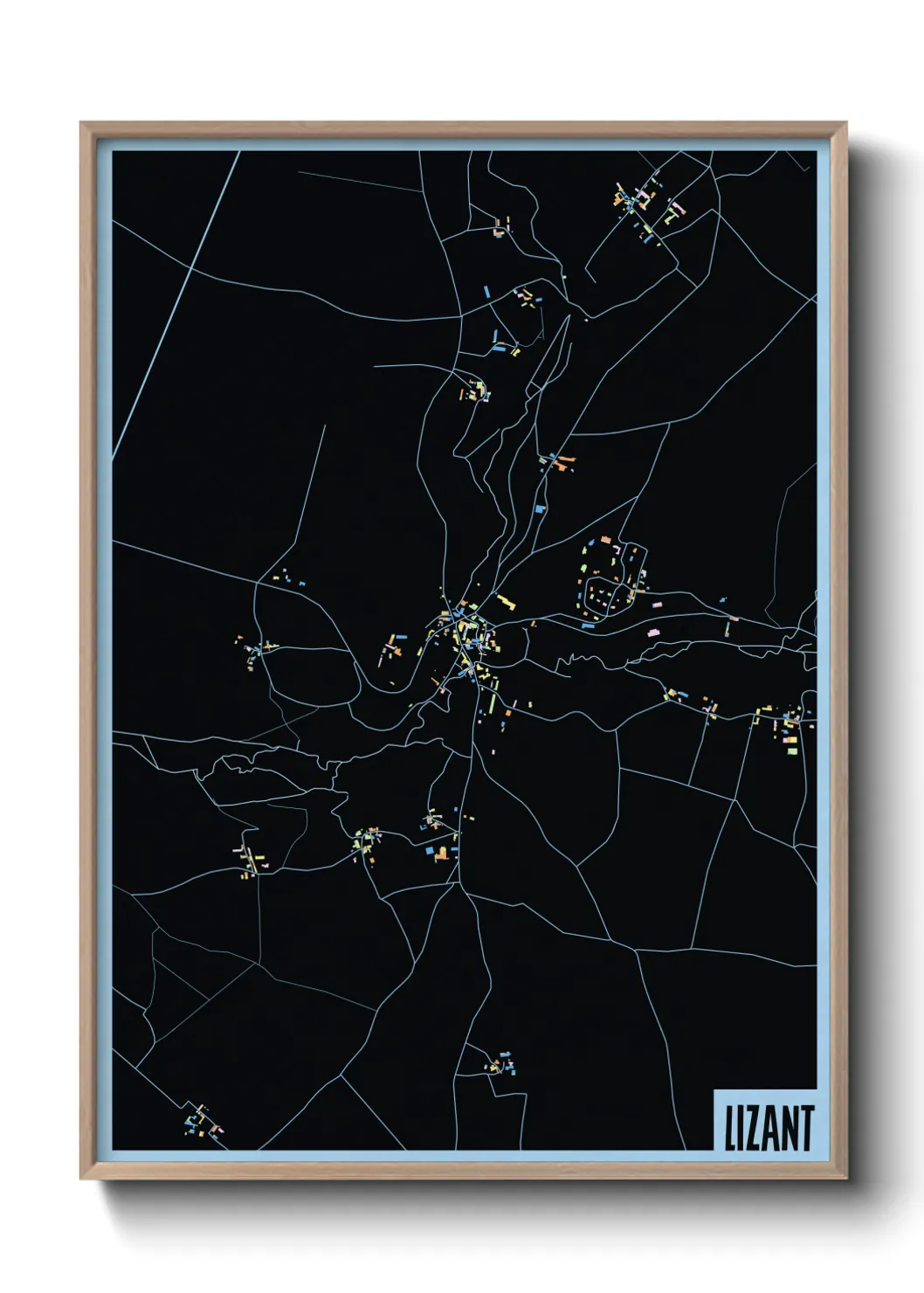 Une affiche de carte sur Lizant