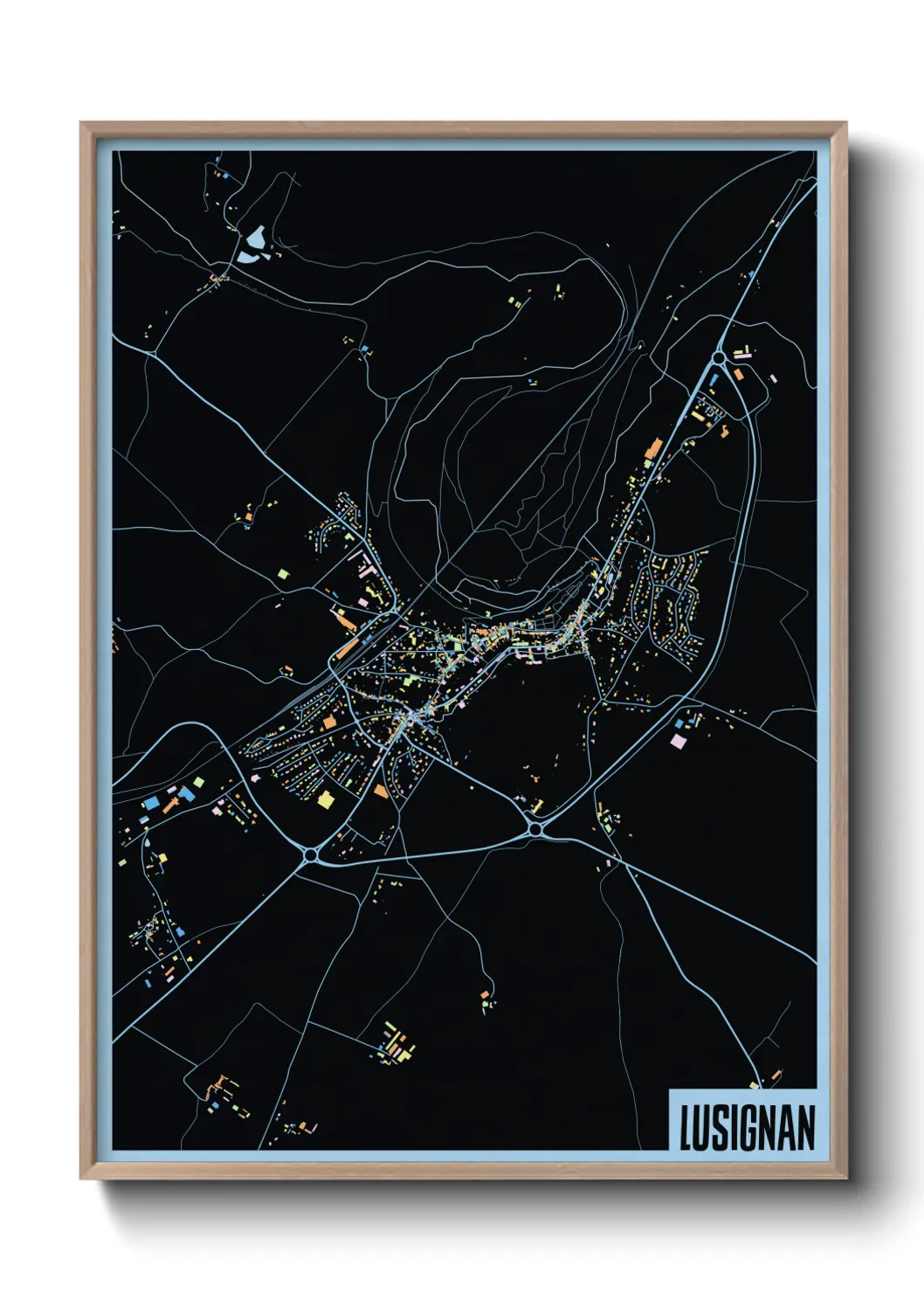 Une affiche de carte sur Lusignan