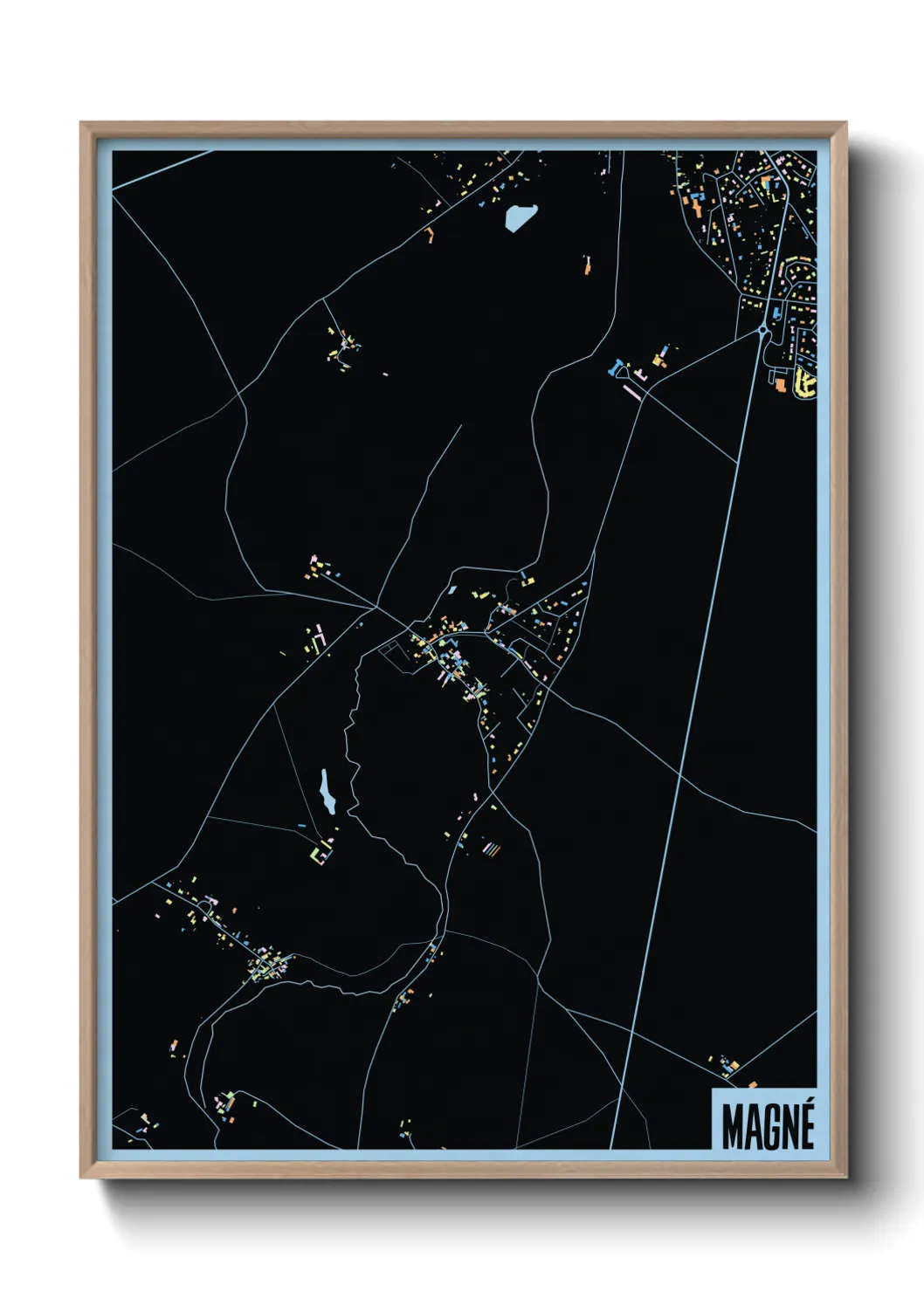 Une affiche de carte sur Magné