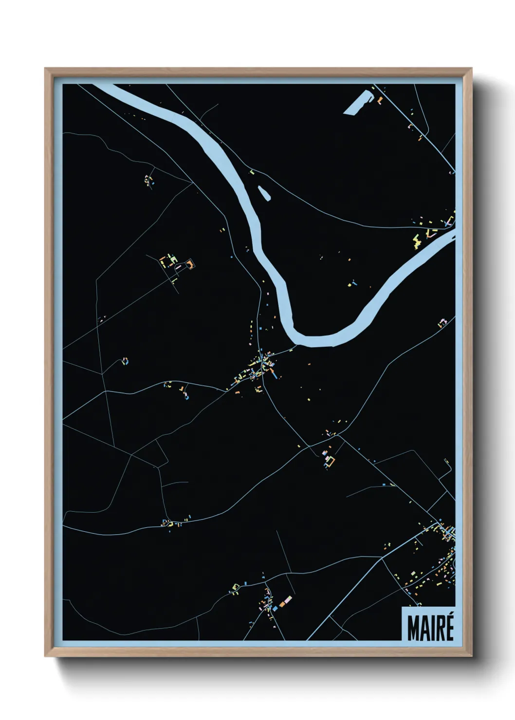 Une affiche de carte sur Mairé