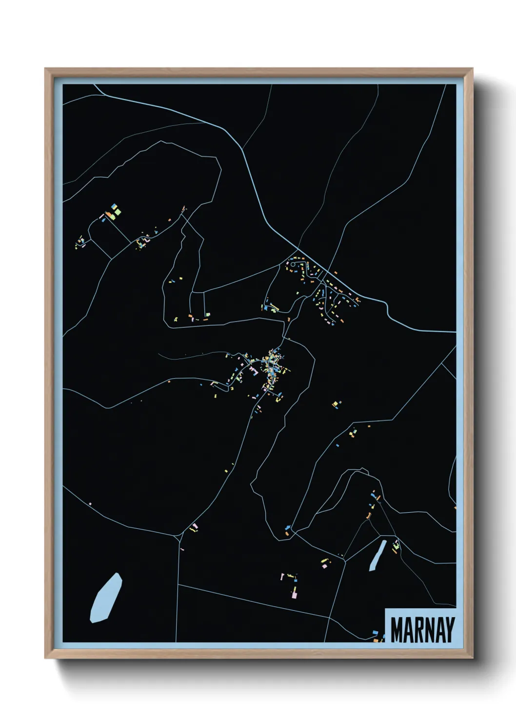 Une affiche de carte sur Marnay