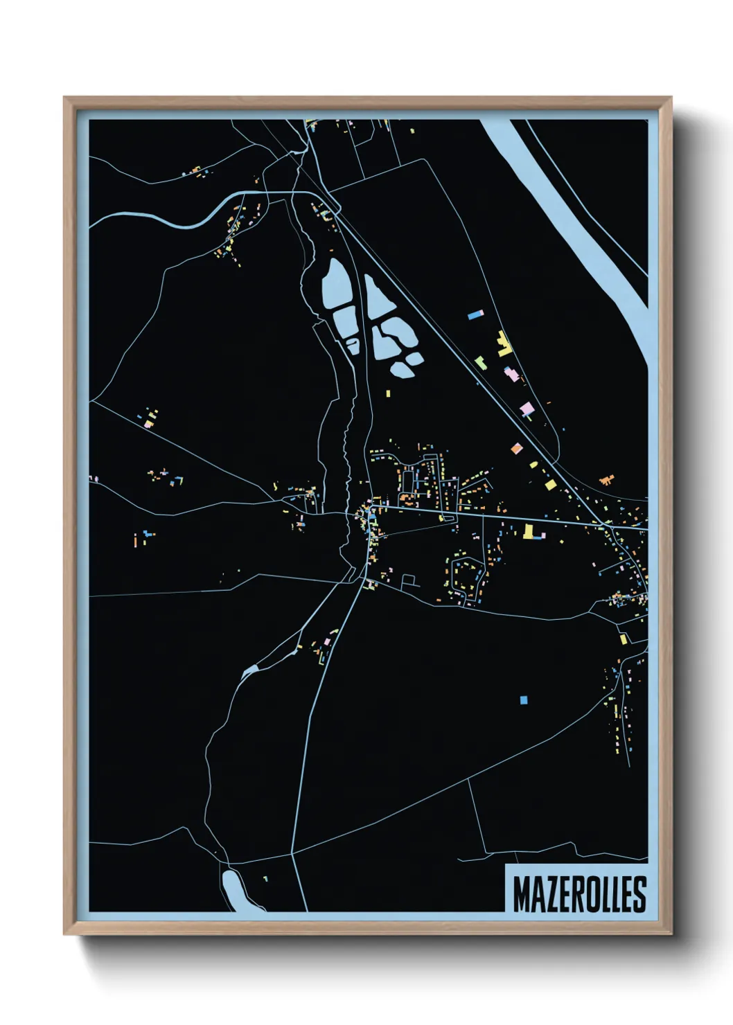 Une affiche de carte sur Mazerolles