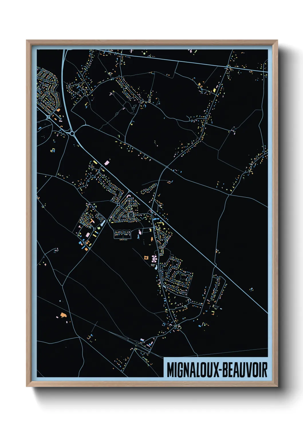 Une affiche de carte sur Mignaloux-Beauvoir