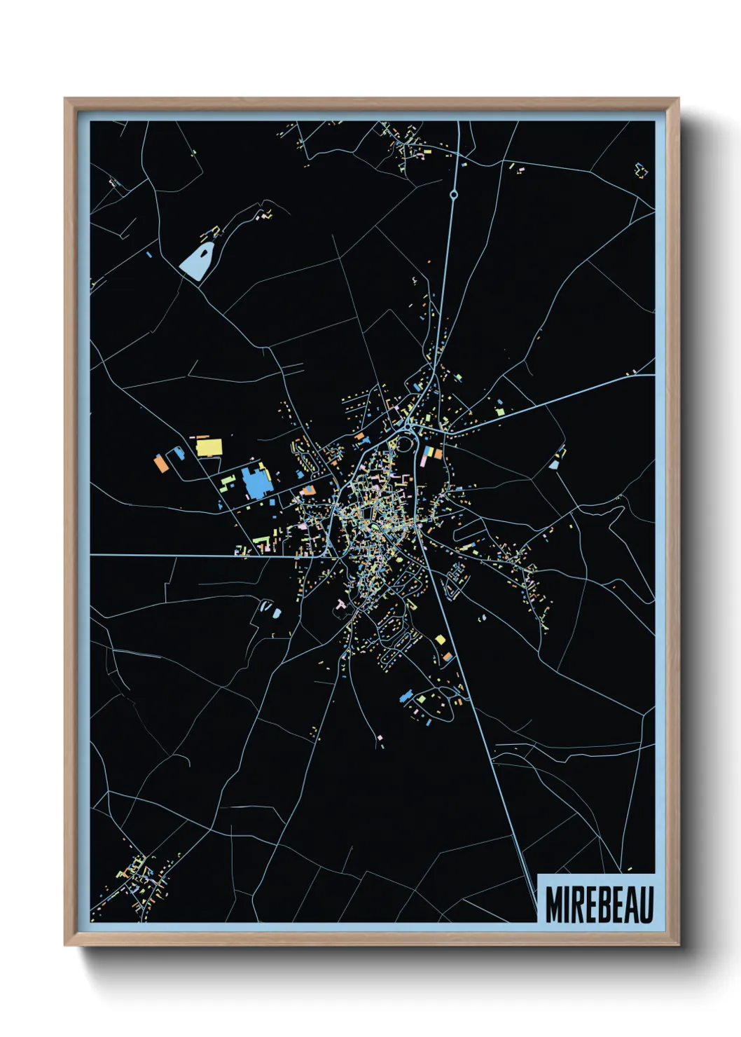 Une affiche de carte sur Mirebeau